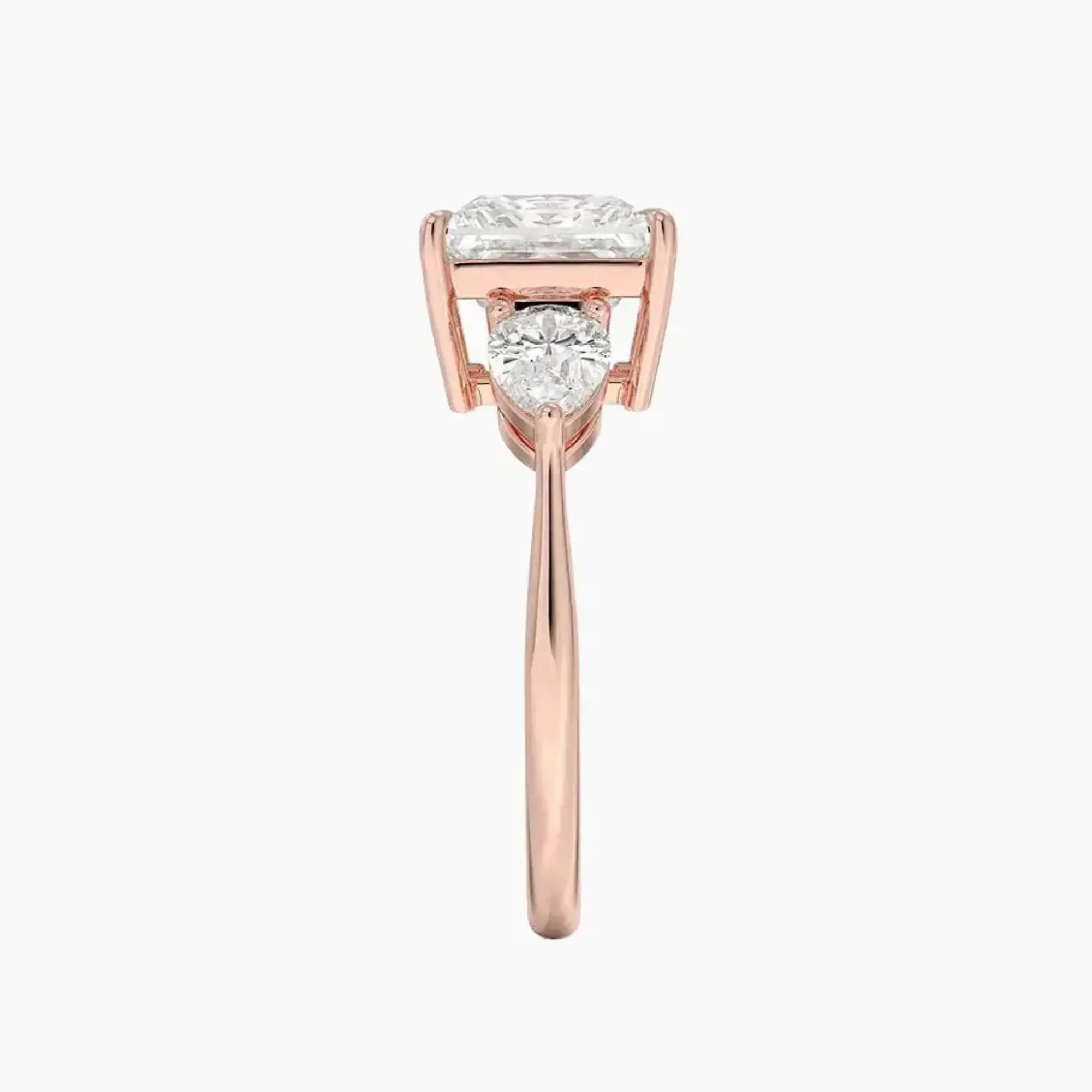 Calliope Princess Three Stone 2.5 Carat Lab Grown Diamond Engagement Ring in 14K White Gold