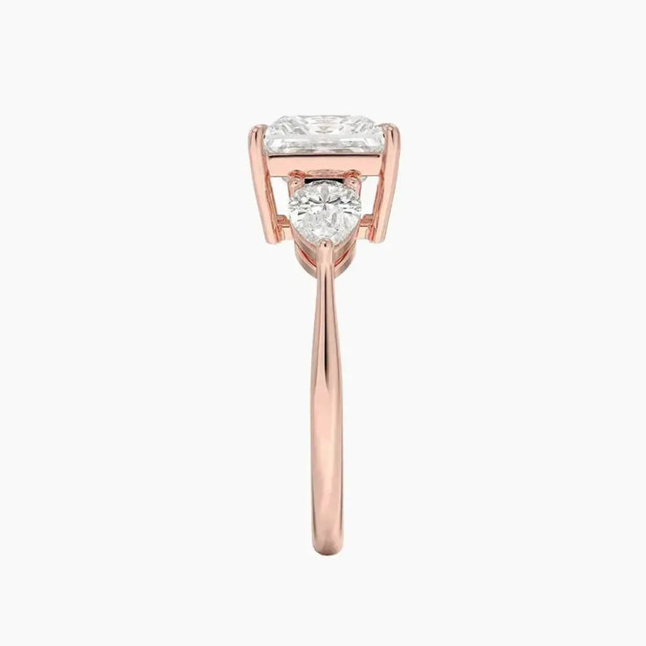 Calliope Princess Three Stone 2.5 Carat Lab Grown Diamond Engagement Ring in 14K White Gold