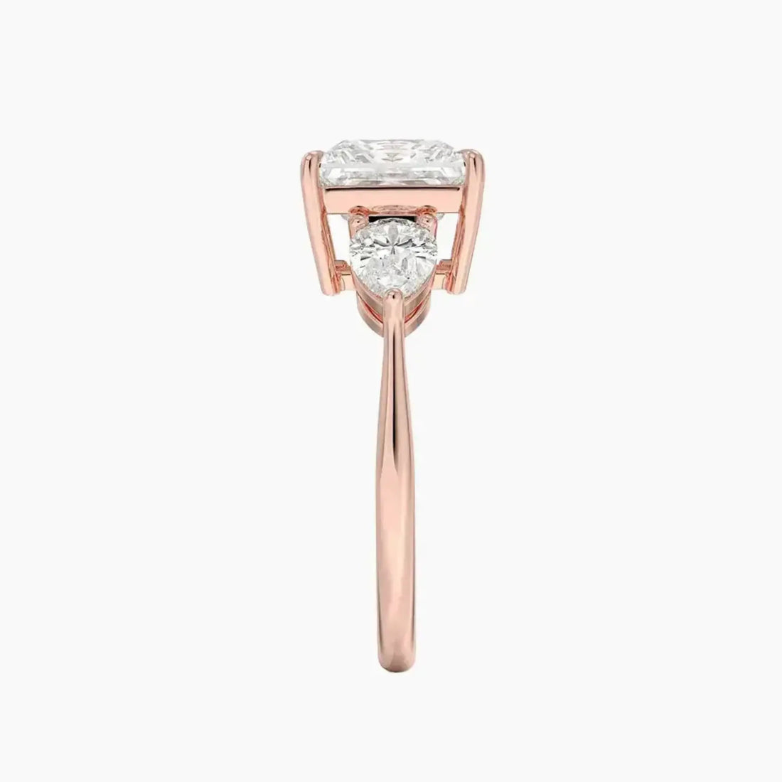 Calliope Princess Three Stone 1 Carat Lab Grown Diamond Engagement Ring in 14K White Gold
