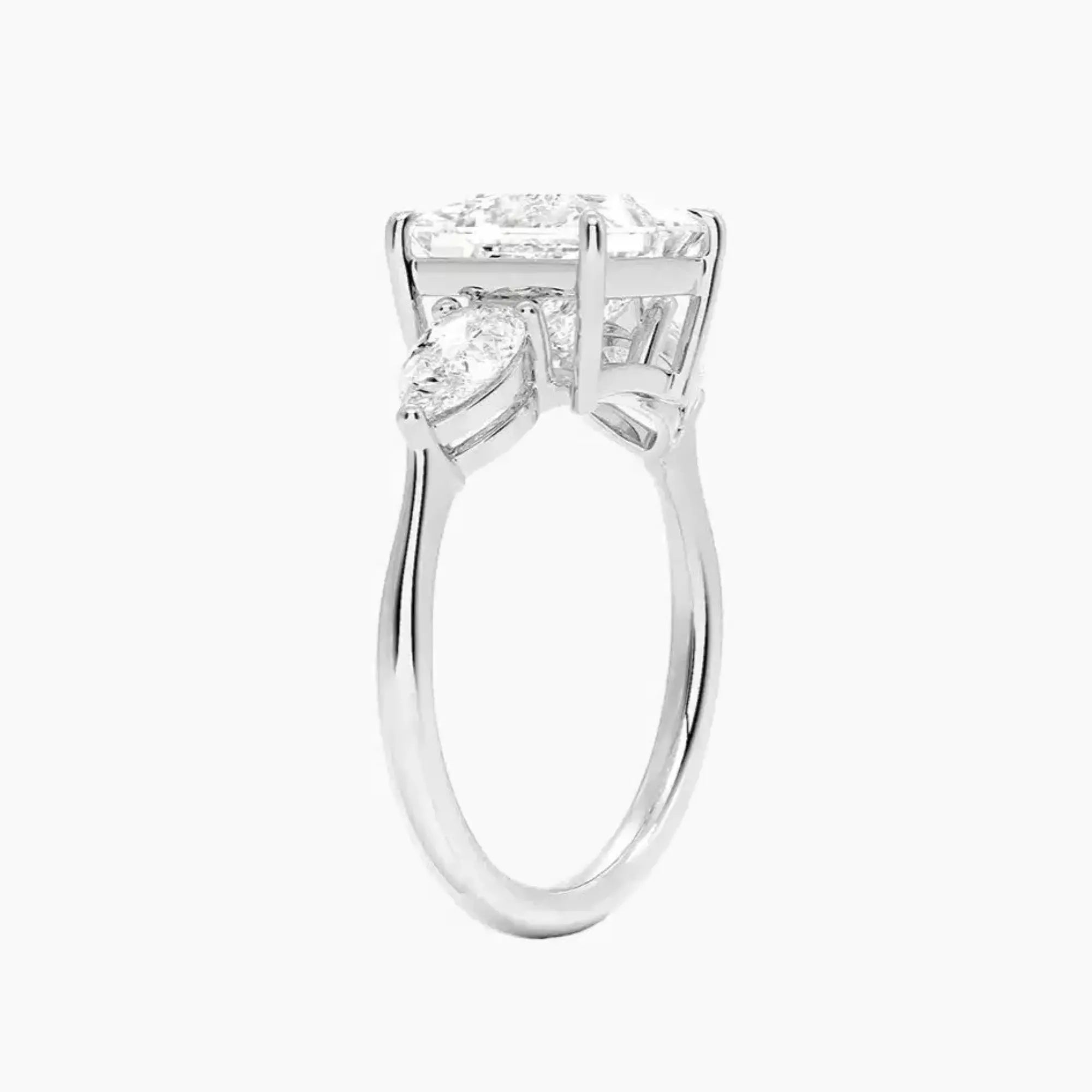Calliope Princess Three Stone Diamond Ring Setting in 14K Yellow Gold