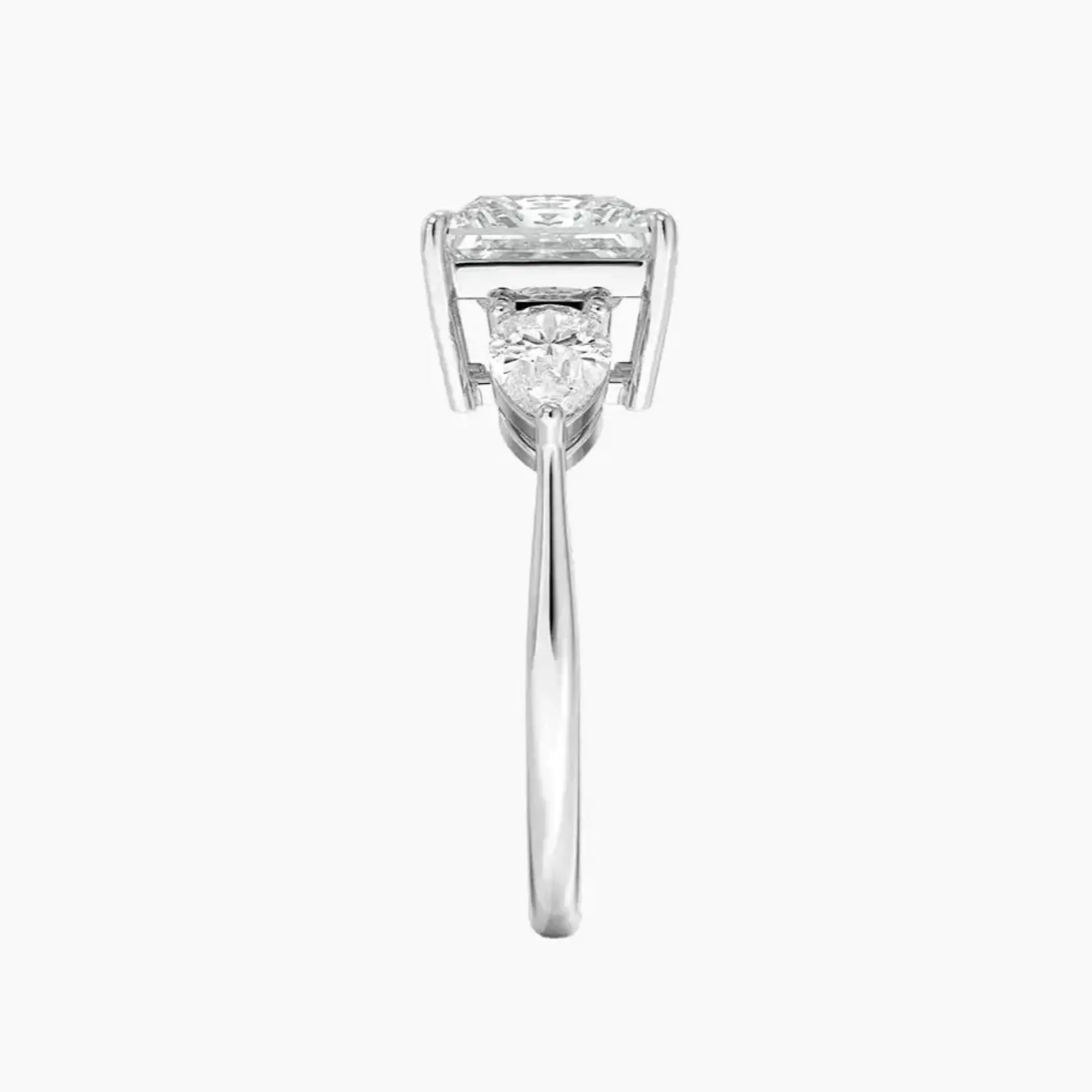 Calliope Princess Three Stone 3 Carat Lab Grown Diamond Engagement Ring in 18K White Gold
