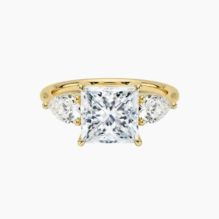 Calliope Princess Three Stone 1.5 Carat Lab Grown Diamond Engagement Ring in 14K Yellow Gold