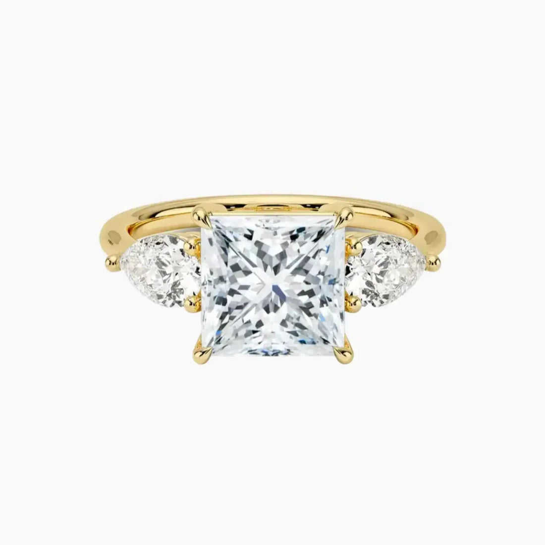 Calliope Princess Three Stone 1 Carat Lab Grown Diamond Engagement Ring in 14K Rose Gold