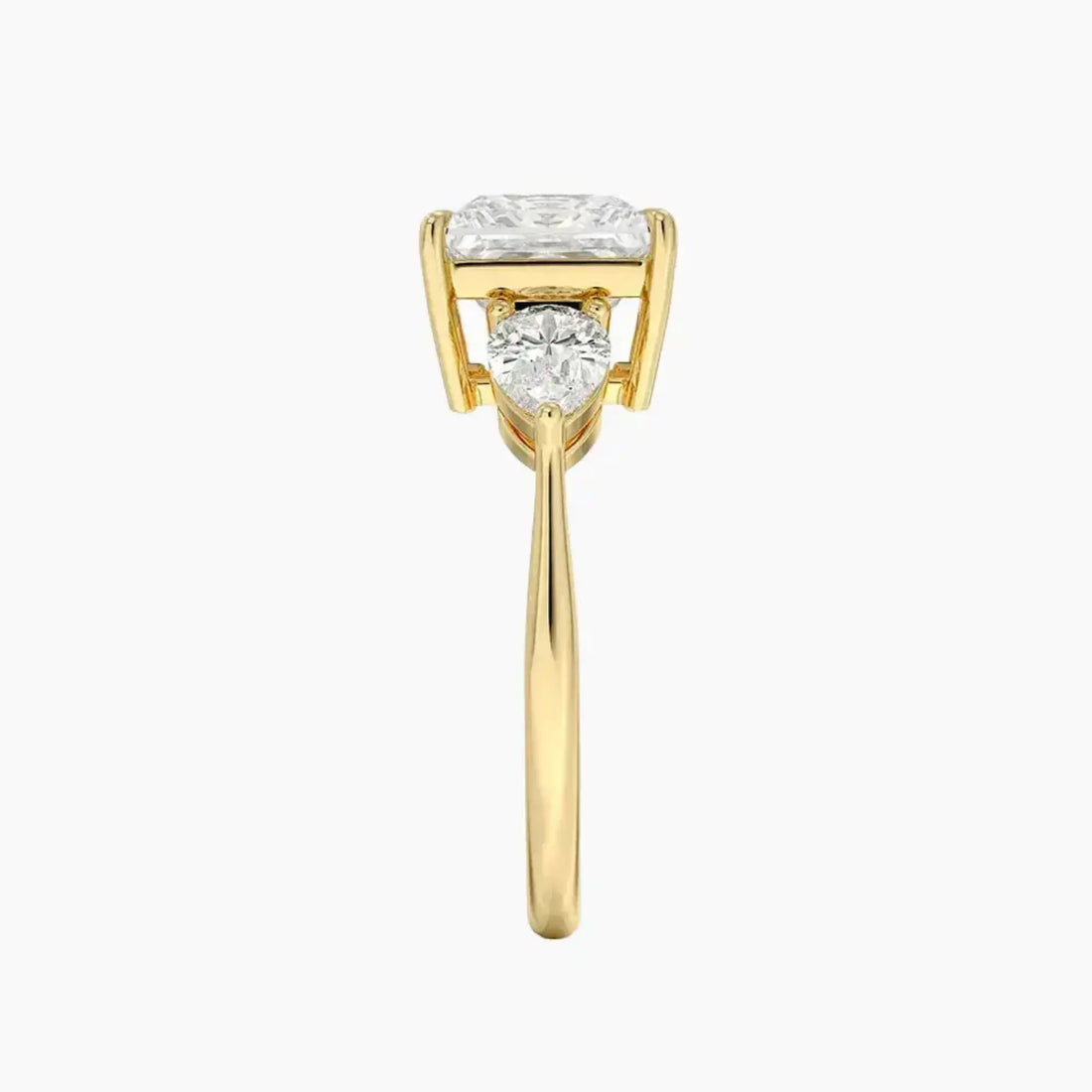 Calliope Princess Three Stone Diamond Ring Setting in 18K Rose Gold