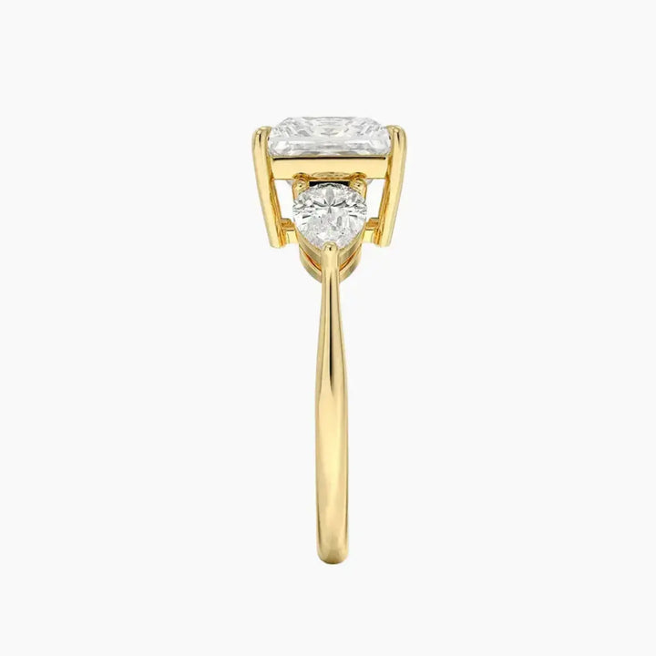 Calliope Princess Three Stone Diamond Ring Setting in 14K Rose Gold