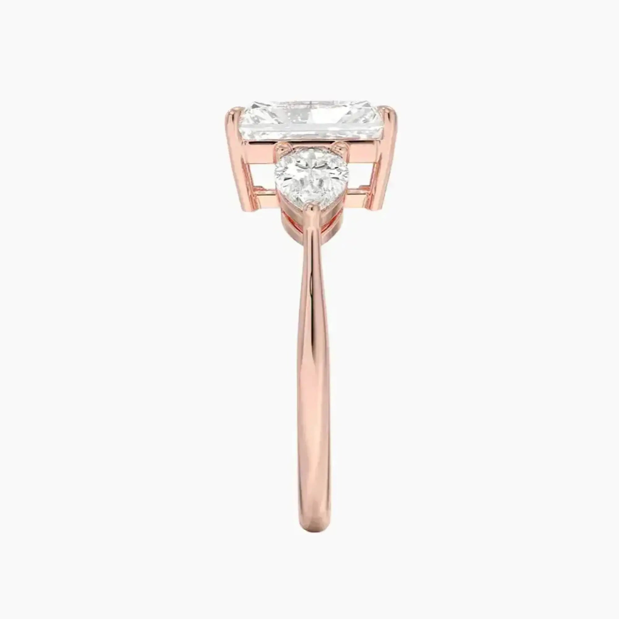 Calliope Radiant Three Stone Diamond Ring Setting in 14K White Gold