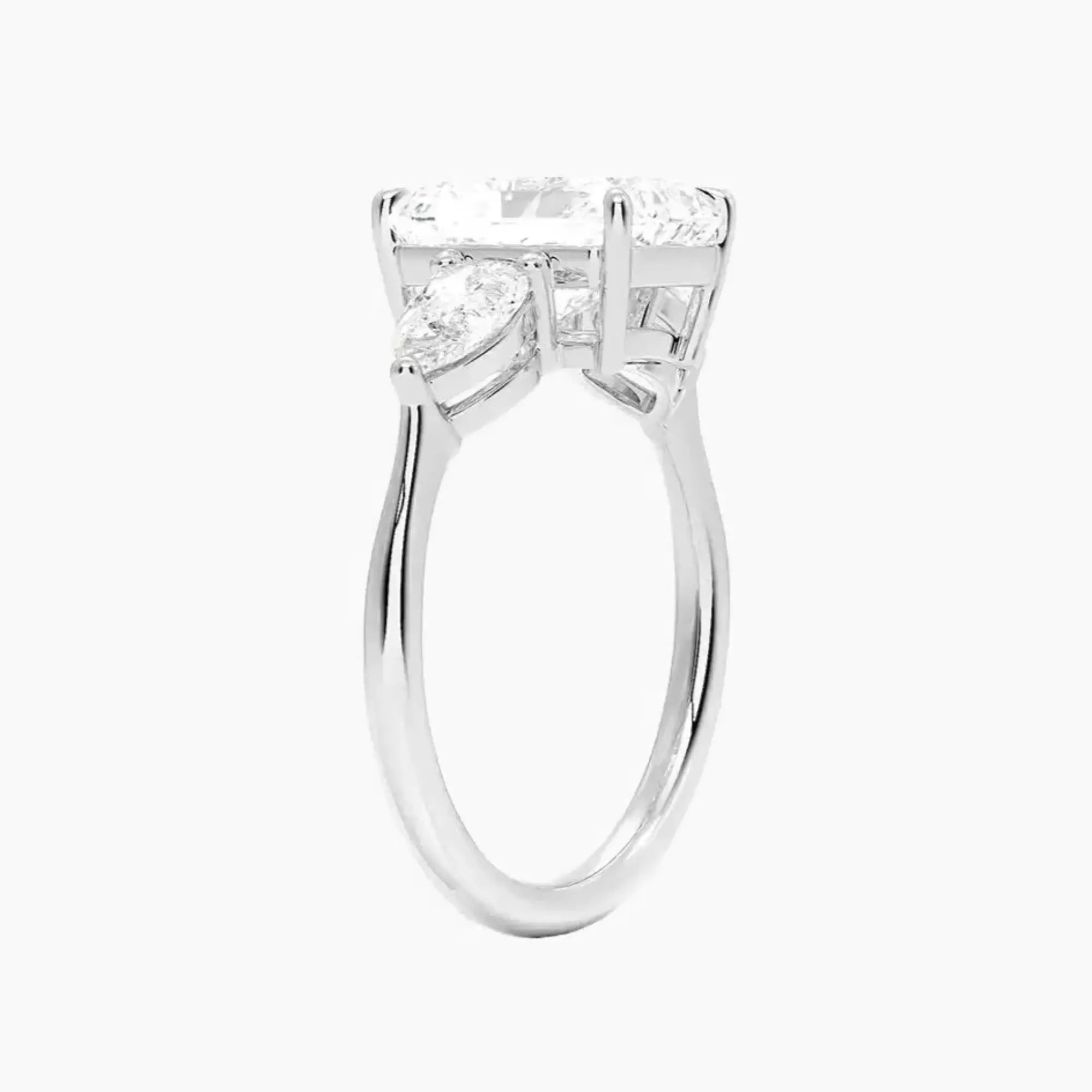Calliope Radiant Three Stone Diamond Ring Setting in 18K Yellow Gold