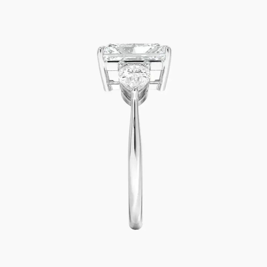 Calliope Radiant Three Stone 2 Carat Lab Grown Diamond Engagement Ring in 18K White Gold