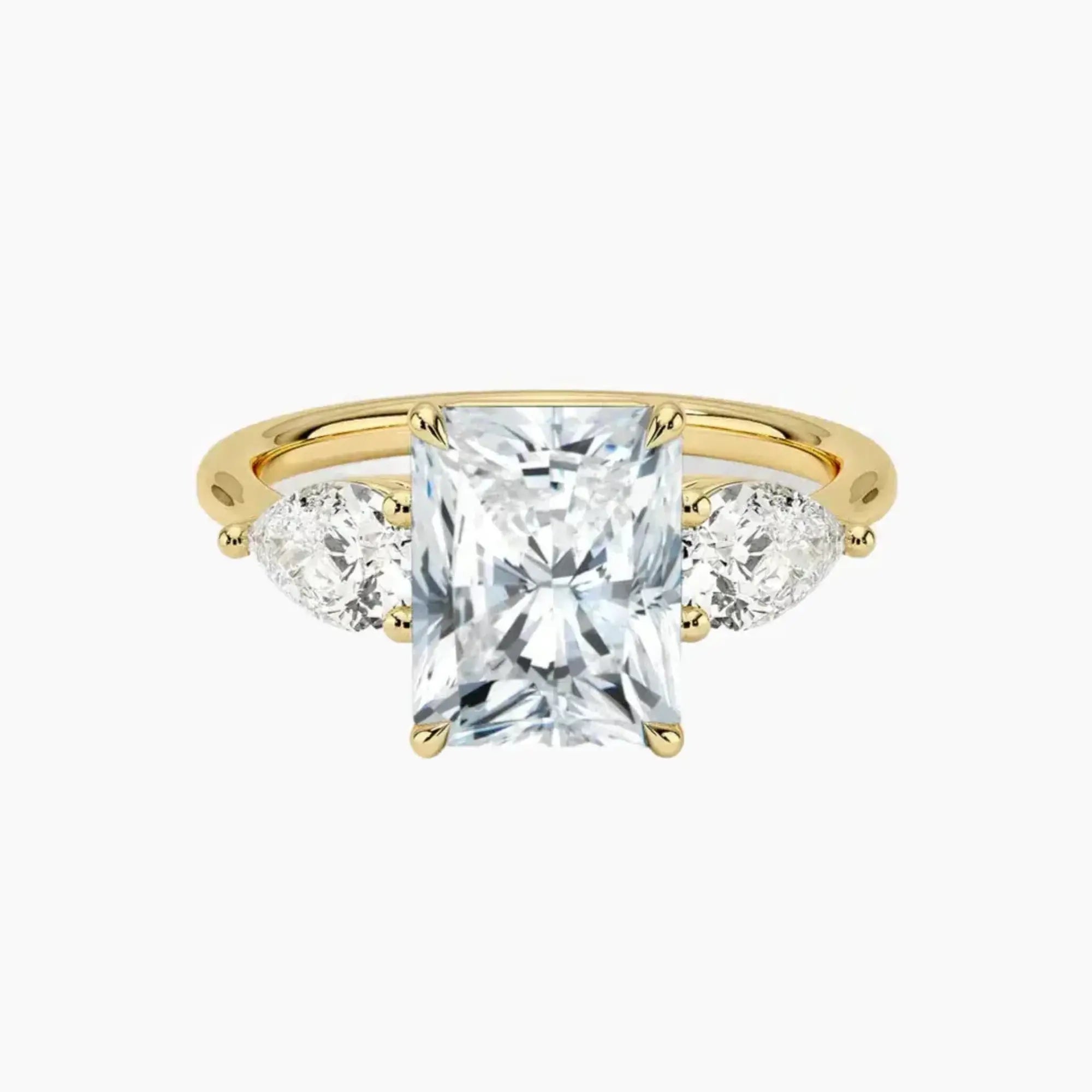 Calliope Radiant Three Stone 2 Carat Lab Grown Diamond Engagement Ring in 18K Rose Gold