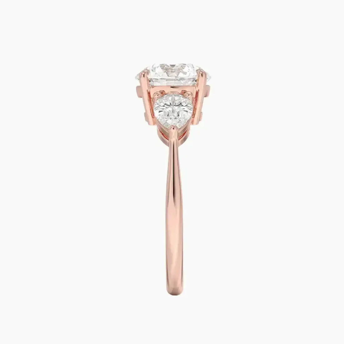Calliope Round Three Stone 2 Carat Lab Grown Diamond Engagement Ring in 14K Rose Gold