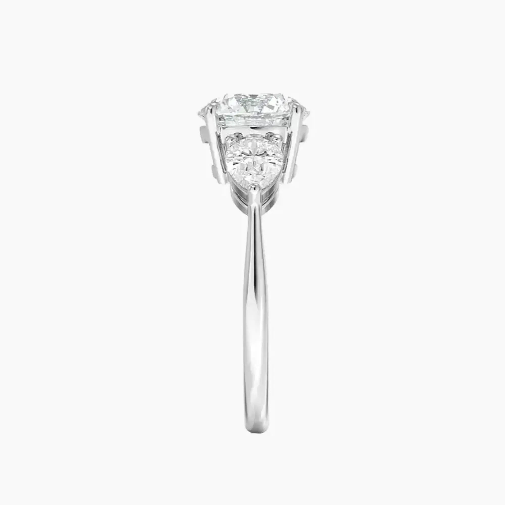 Calliope Round Three Stone 1 Carat Lab Grown Diamond Engagement Ring in 18K Rose Gold