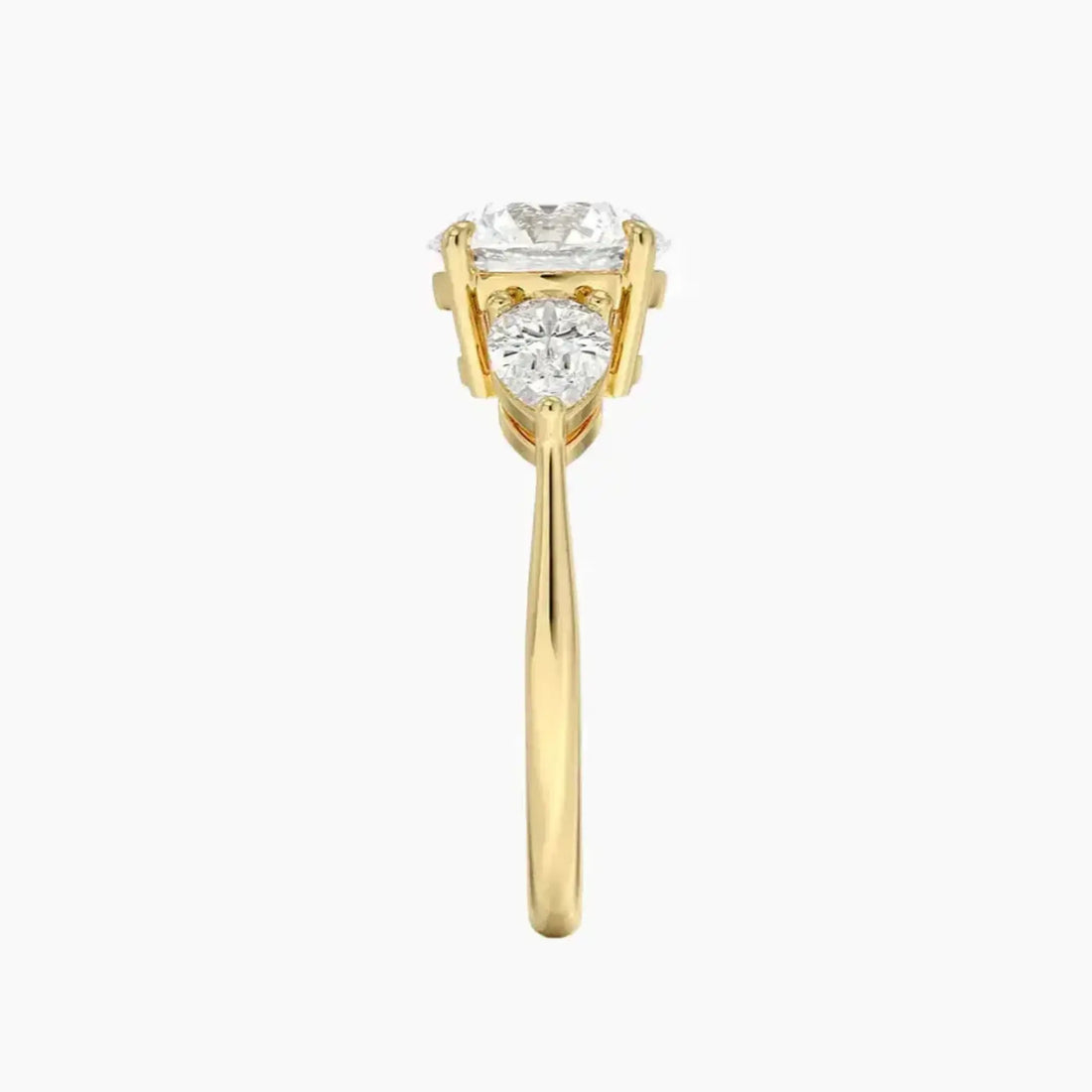 Calliope Round Three Stone 1.5 Carat Lab Grown Diamond Engagement Ring in 18K Yellow Gold