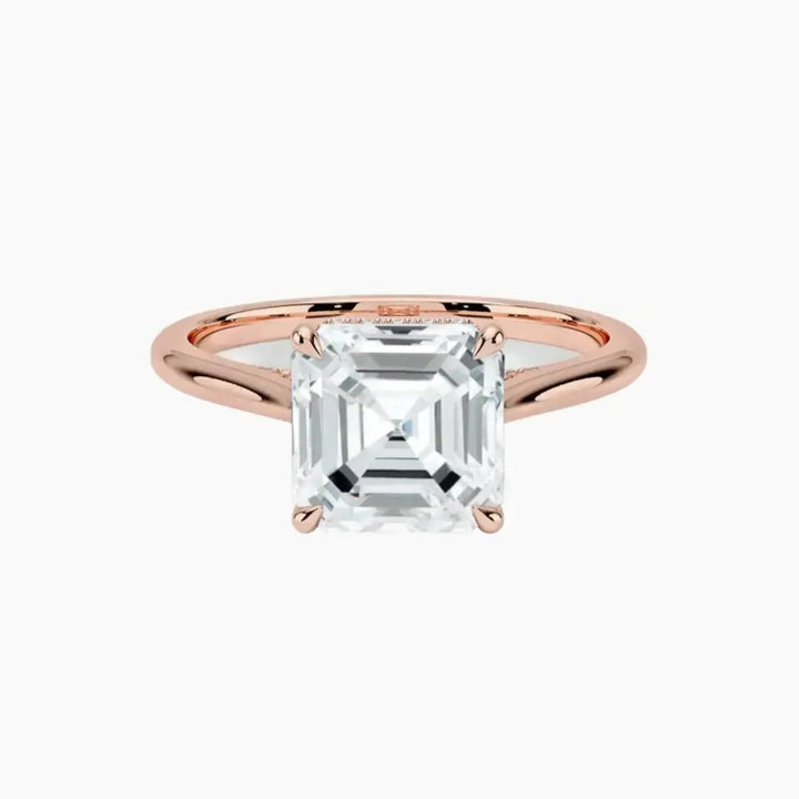 Hestia Asscher Hidden Halo 1 Carat Lab Grown Diamond Engagement Ring in 14K Rose Gold