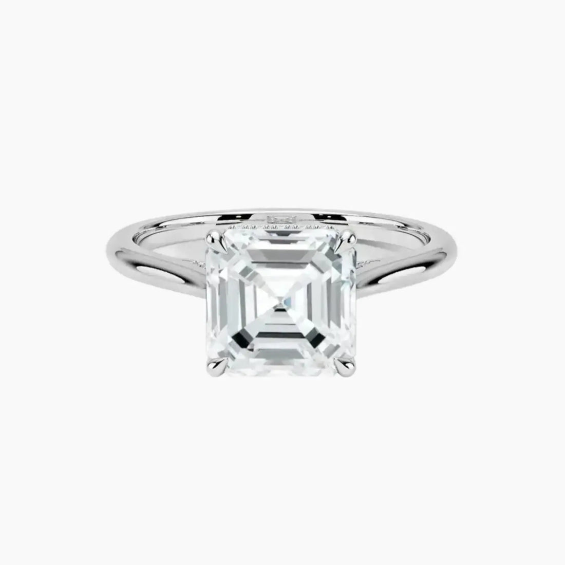 Hestia Asscher Hidden Halo 1 Carat Lab Grown Diamond Engagement Ring in 18K Yellow Gold