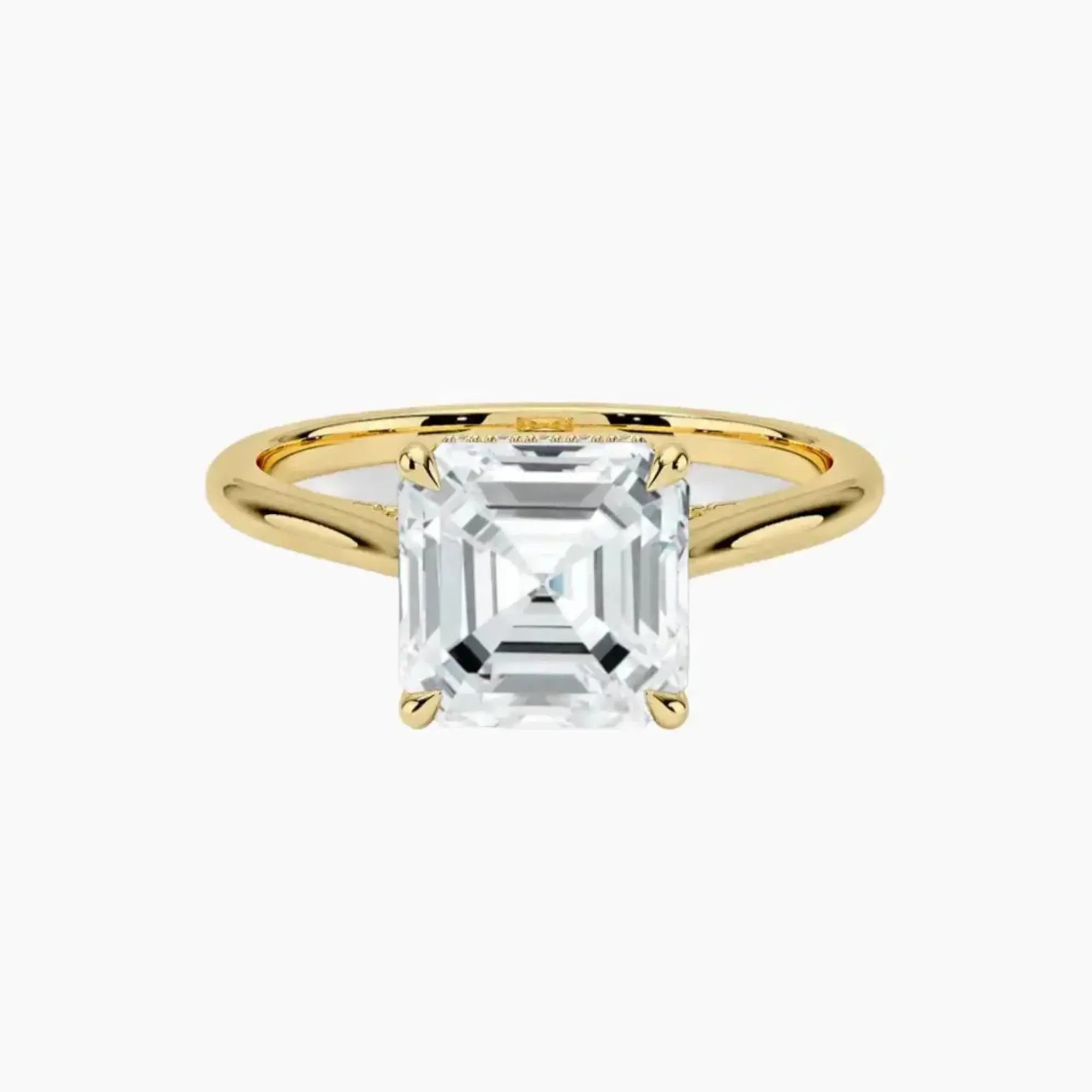 Hestia Asscher Hidden Halo 1.5 Carat Lab Grown Diamond Engagement Ring in 18K Rose Gold