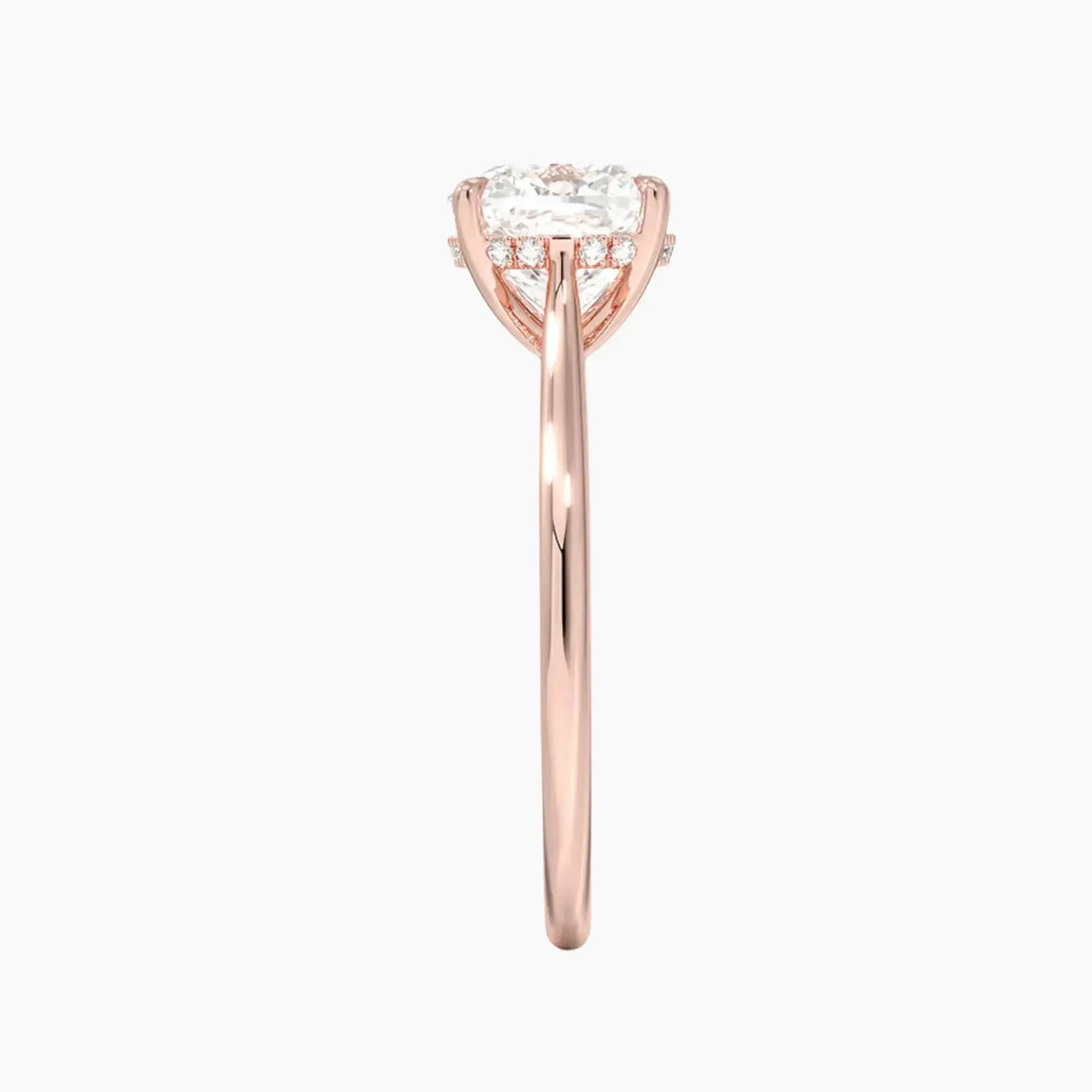 Hestia Cushion Hidden Halo Diamond Ring Setting in 18K Yellow Gold