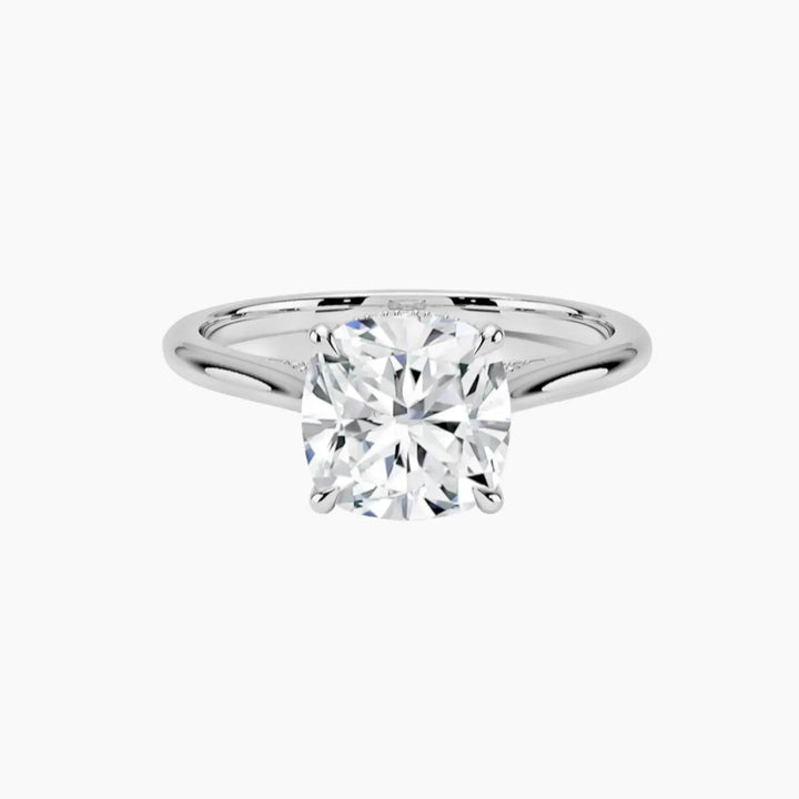 Hestia Cushion Hidden Halo 2 Carat Lab Grown Diamond Engagement Ring in 18K Yellow Gold