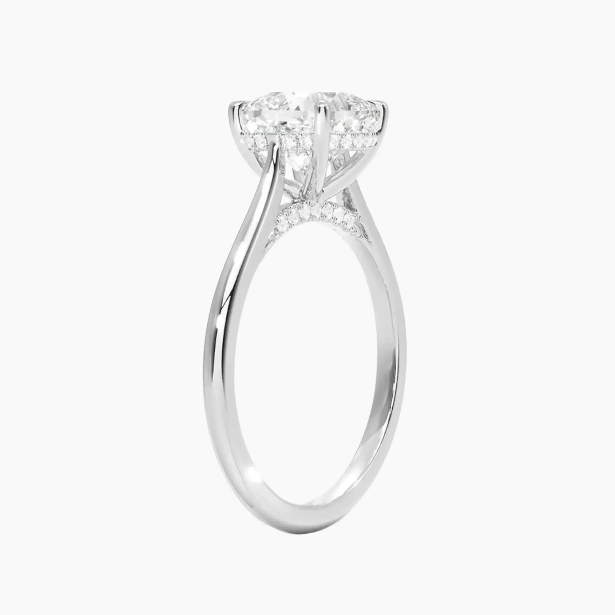 Hestia Cushion Hidden Halo 1 Carat Lab Grown Diamond Engagement Ring in 18K Yellow Gold