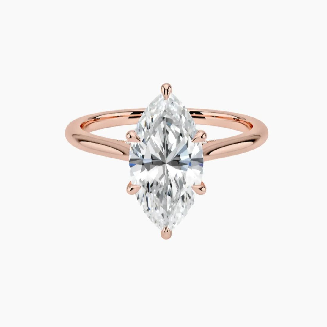 Hestia Marquise Hidden Halo 2.5 Carat Lab Grown Diamond Engagement Ring in 14K Yellow Gold