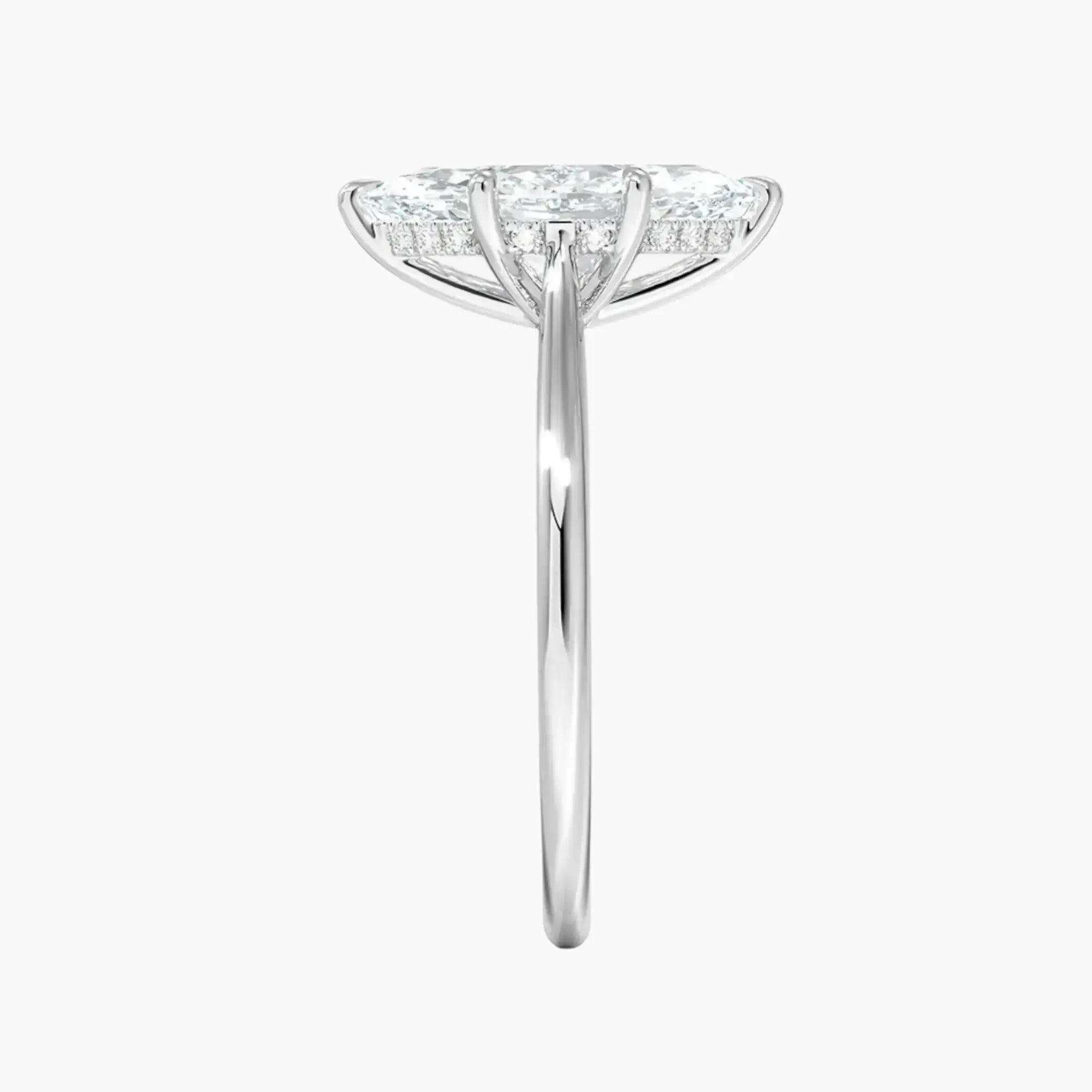 Hestia Marquise Hidden Halo Diamond Ring Setting in 14K Yellow Gold