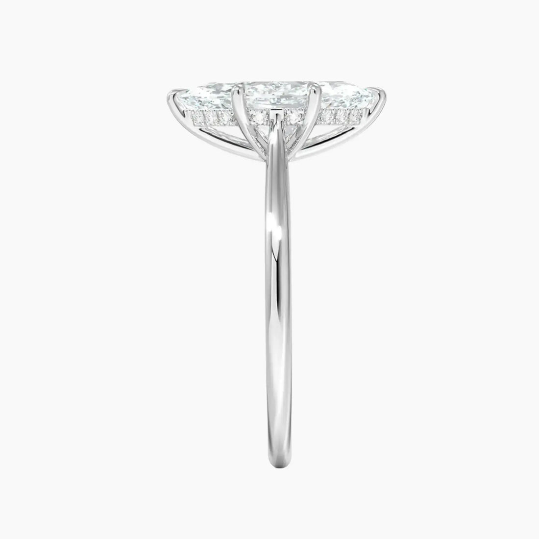 Hestia Marquise Hidden Halo 2 Carat Lab Grown Diamond Engagement Ring in 18K White Gold