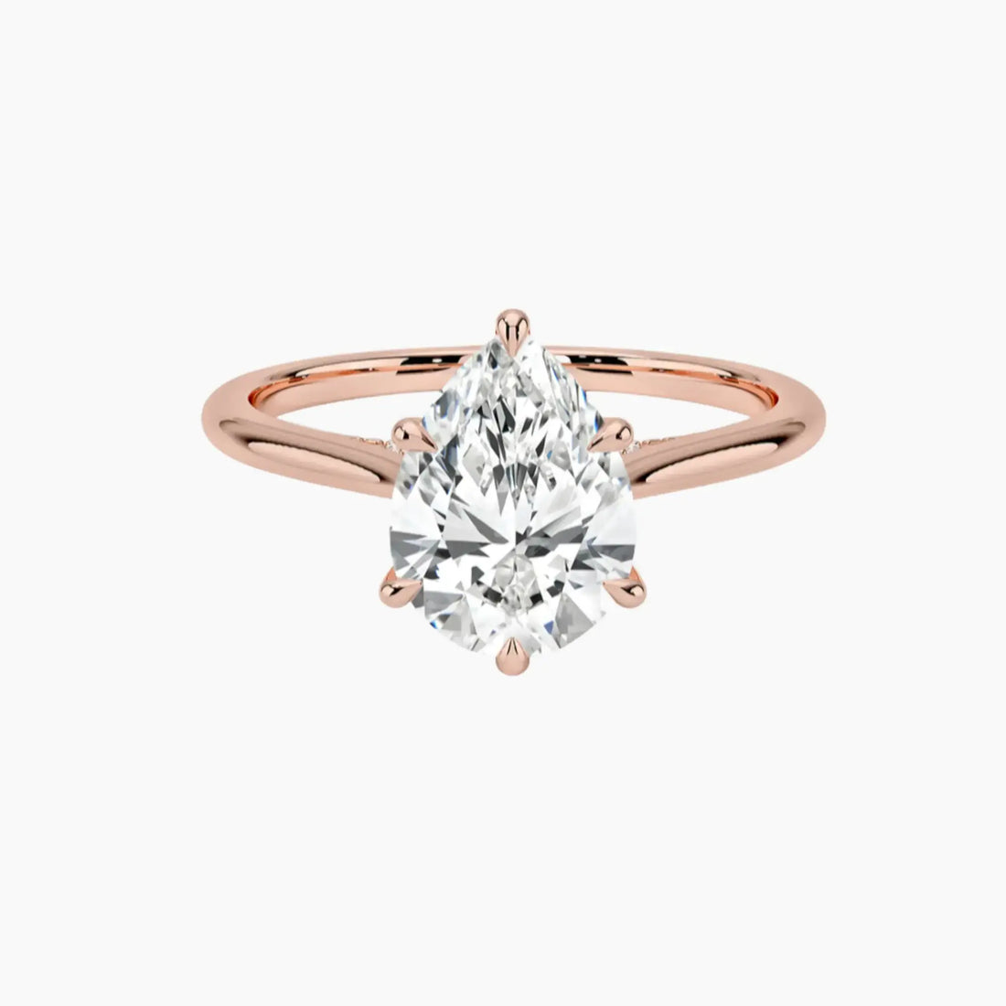 Hestia Pear Hidden Halo 1.5 Carat Lab Grown Diamond Engagement Ring in 18K Yellow Gold