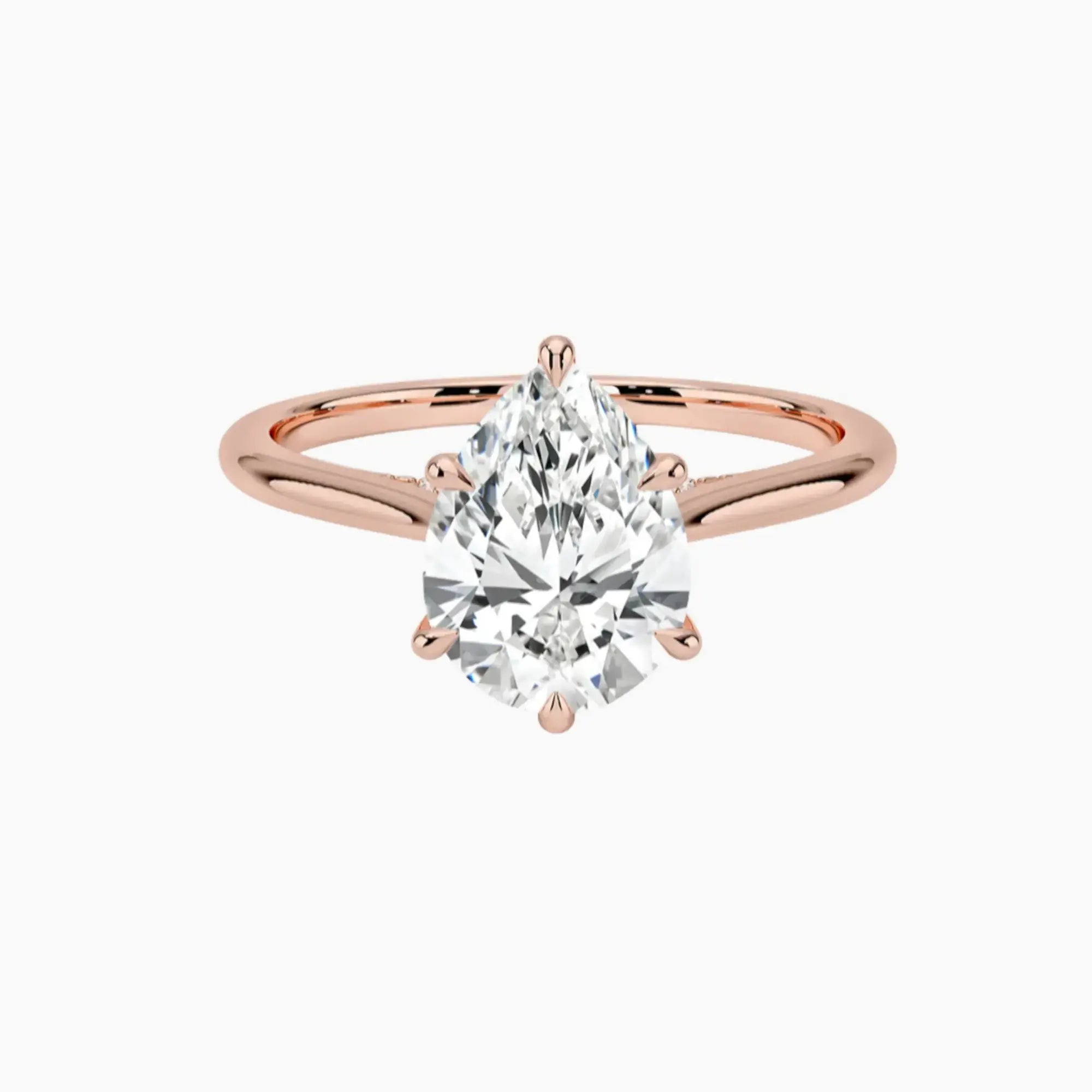 Hestia Pear Hidden Halo 1.5 Carat Lab Grown Diamond Engagement Ring in 14K Yellow Gold