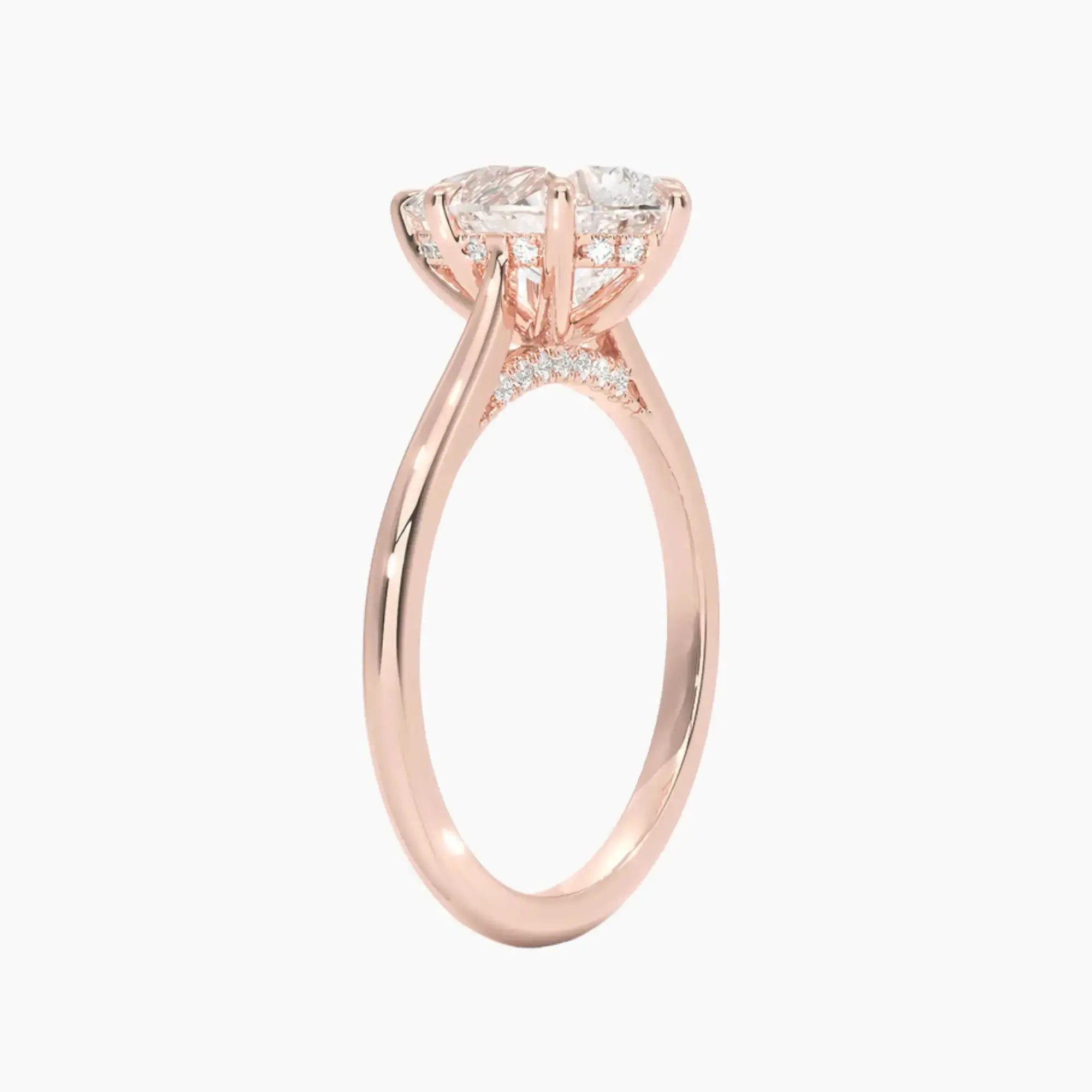 Hestia Pear Hidden Halo 1.5 Carat Lab Grown Diamond Engagement Ring in 14K White Gold