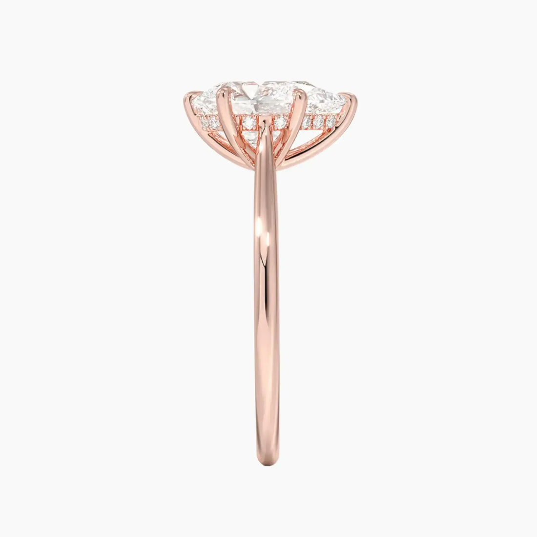 Hestia Pear Hidden Halo 2 Carat Lab Grown Diamond Engagement Ring in 18K Rose Gold