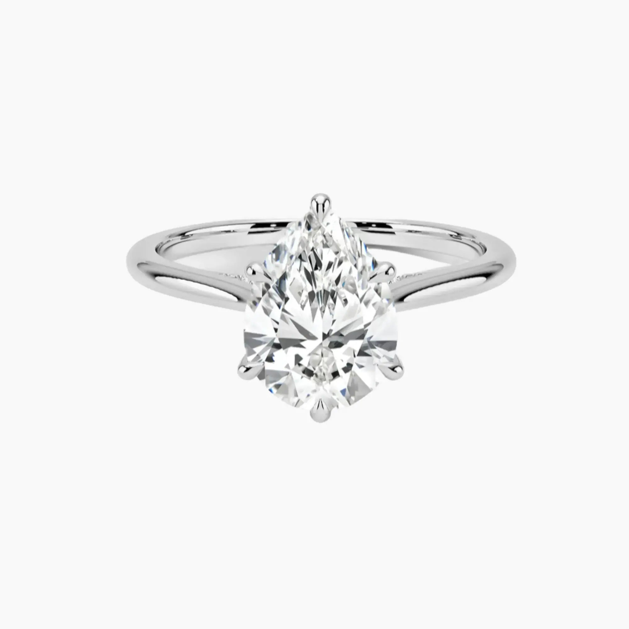 Hestia Pear Hidden Halo 2 Carat Lab Grown Diamond Engagement Ring in 14K White Gold