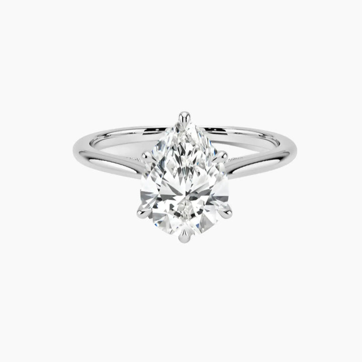Hestia Pear Hidden Halo 2 Carat Lab Grown Diamond Engagement Ring in 14K White Gold