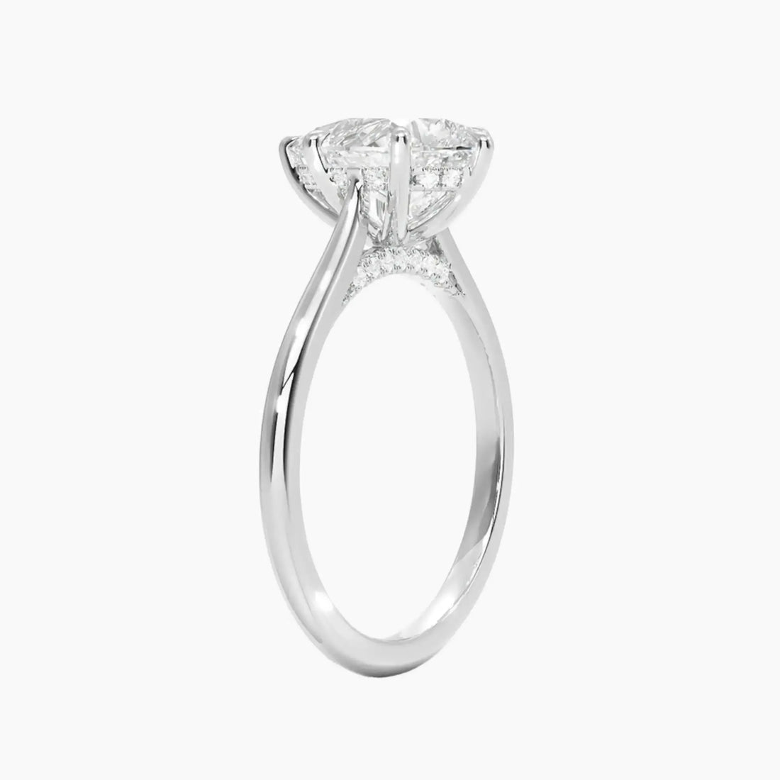 Hestia Pear Hidden Halo 3 Carat Lab Grown Diamond Engagement Ring in 18K Yellow Gold