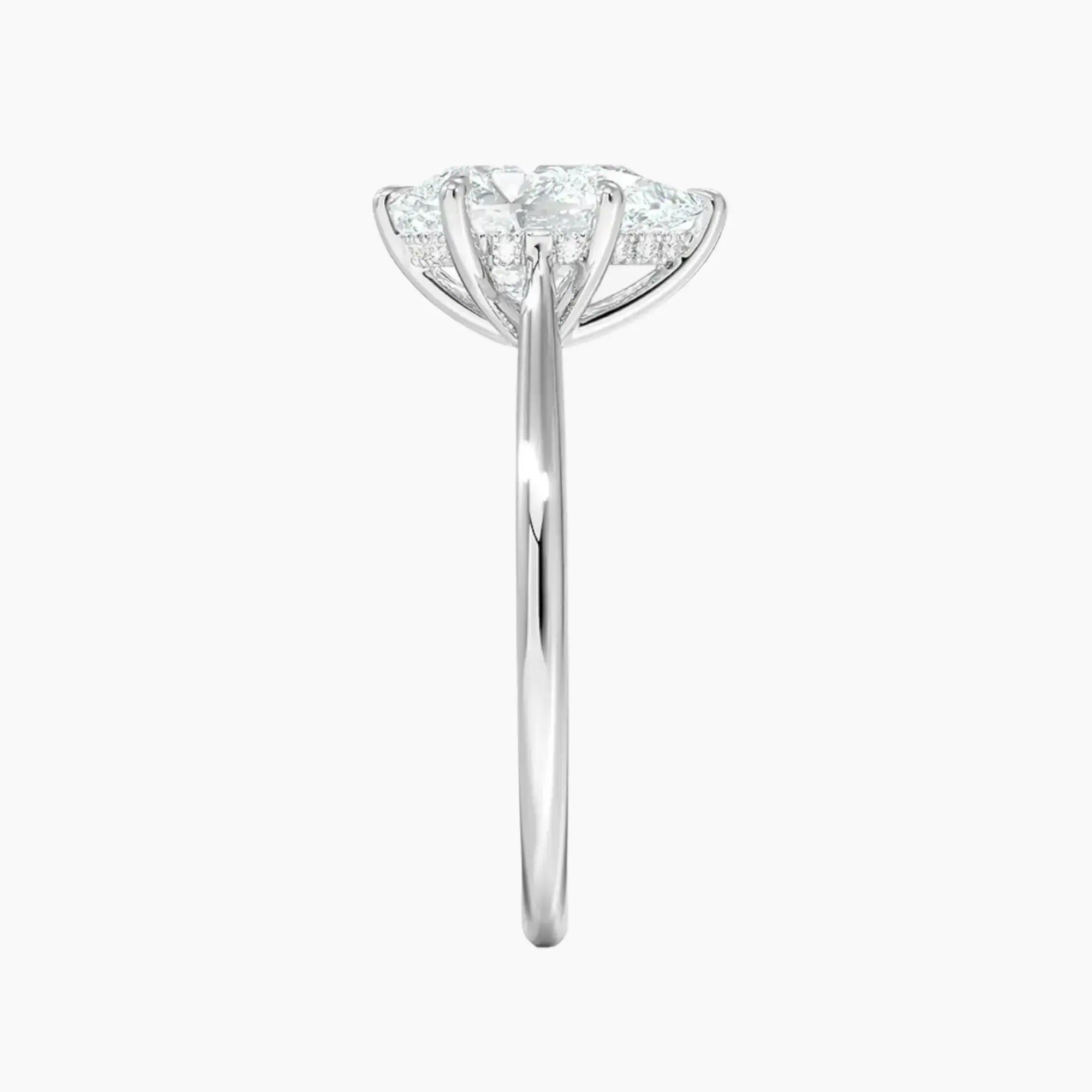 Hestia Pear Hidden Halo 1.5 Carat Lab Grown Diamond Engagement Ring in 18K Rose Gold