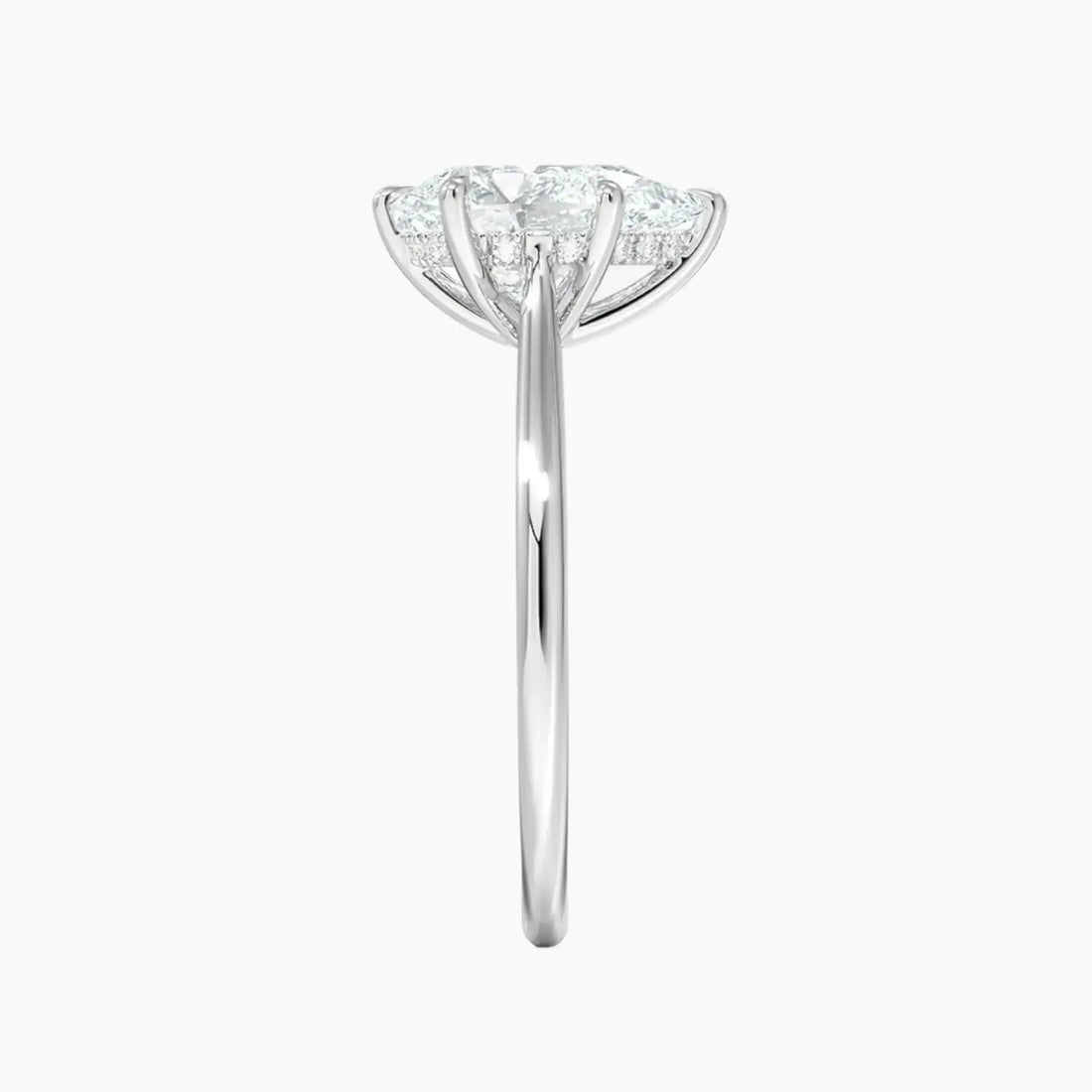 Hestia Pear Hidden Halo 2 Carat Lab Grown Diamond Engagement Ring in 18K Yellow Gold