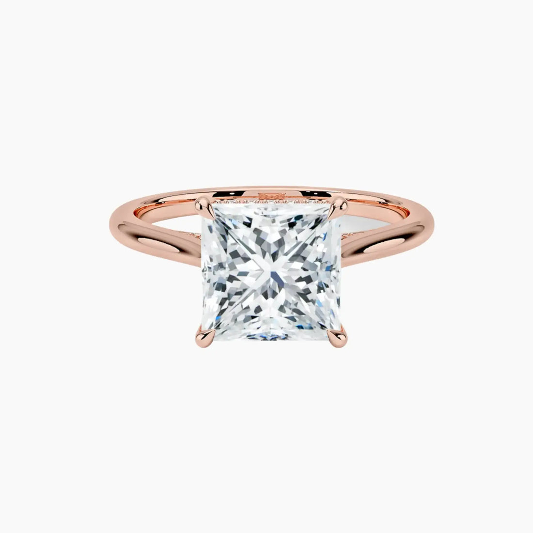 Hestia Princess Hidden Halo 2.5 Carat Lab Grown Diamond Engagement Ring in 18K Rose Gold