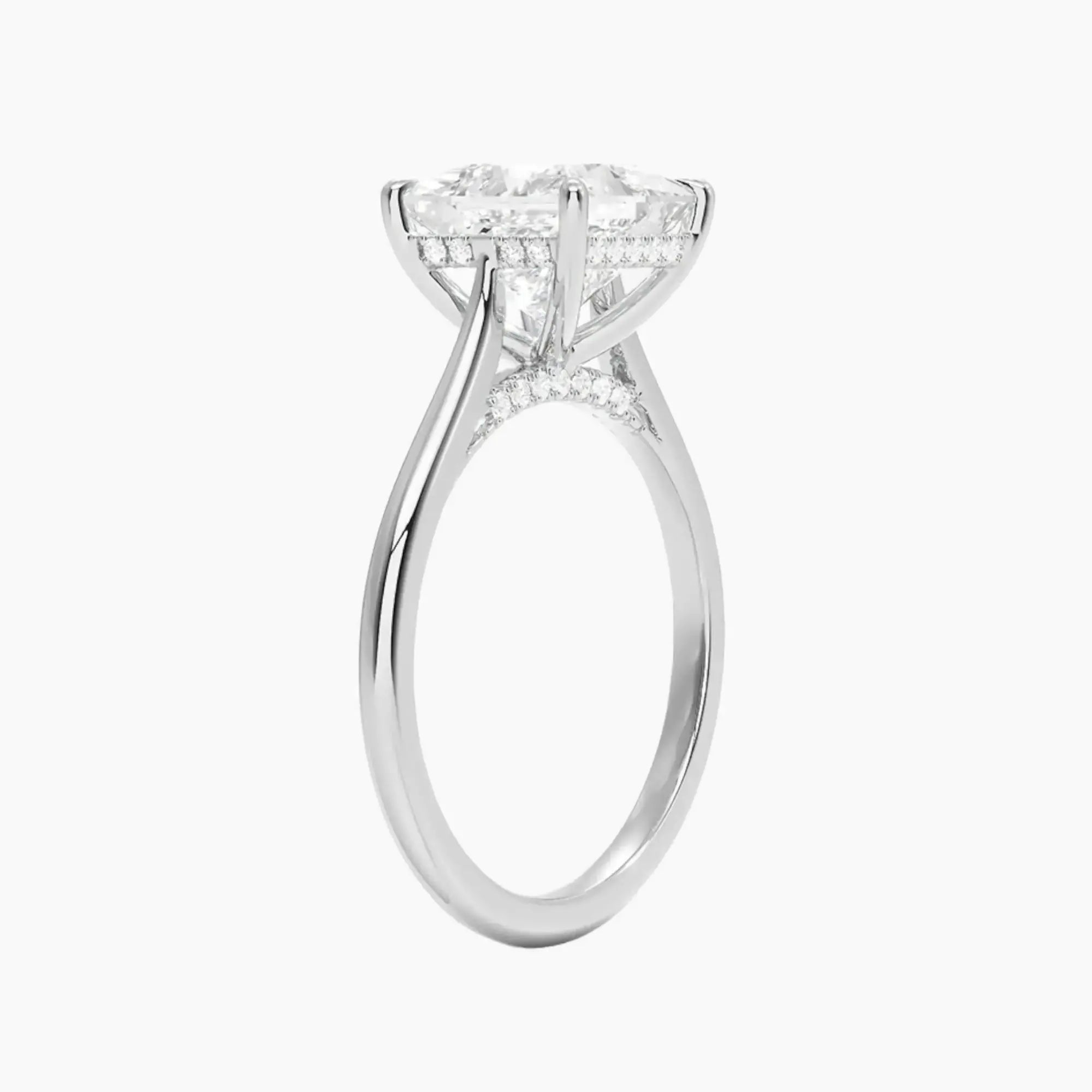 Hestia Princess Hidden Halo 1.5 Carat Lab Grown Diamond Engagement Ring in 18K Rose Gold
