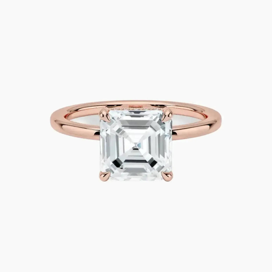 Dahlia Asscher Hidden Halo 1.5 Carat Lab Grown Diamond Engagement Ring in 14K Yellow Gold