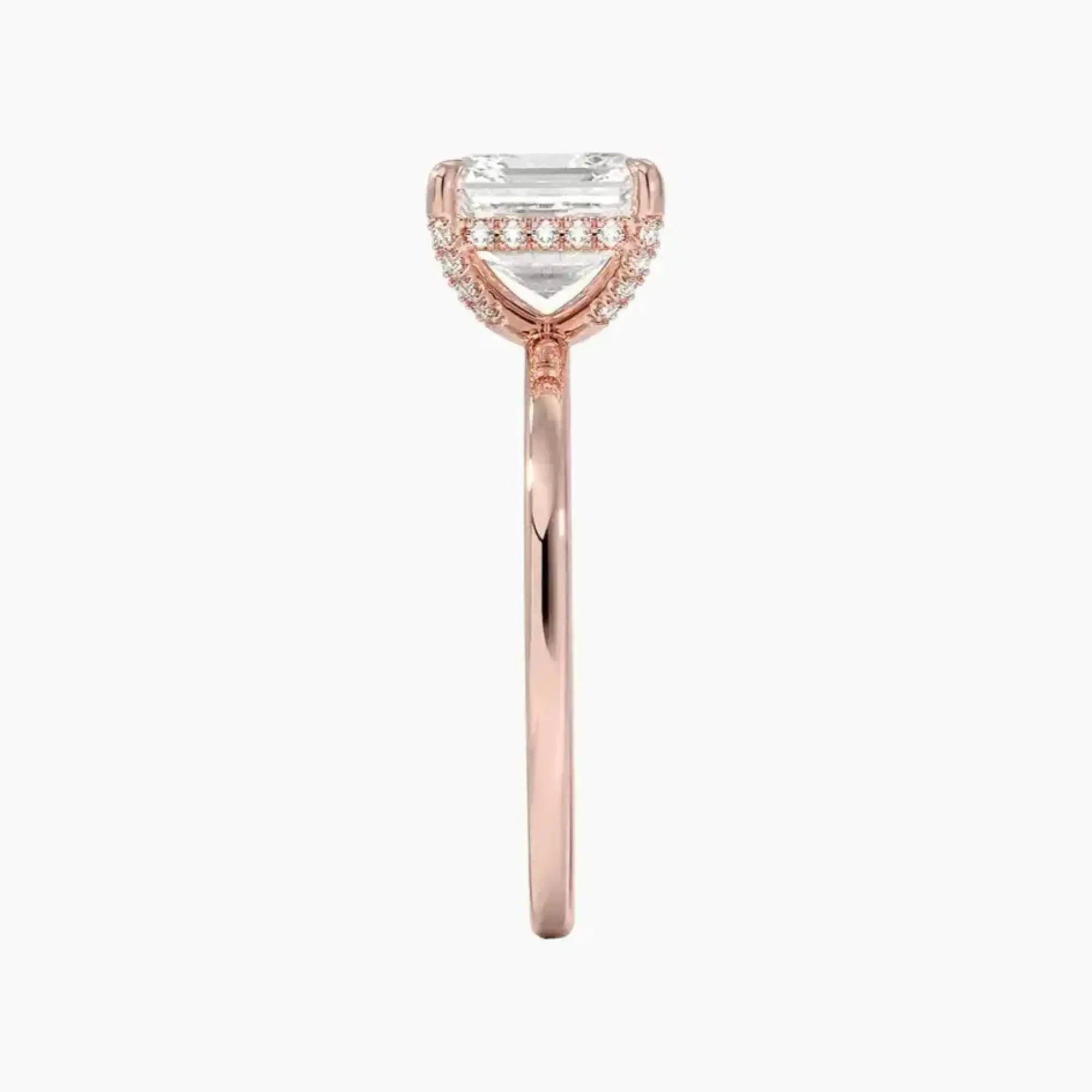 Dahlia Asscher Hidden Halo 2 Carat Lab Grown Diamond Engagement Ring in 18K White Gold