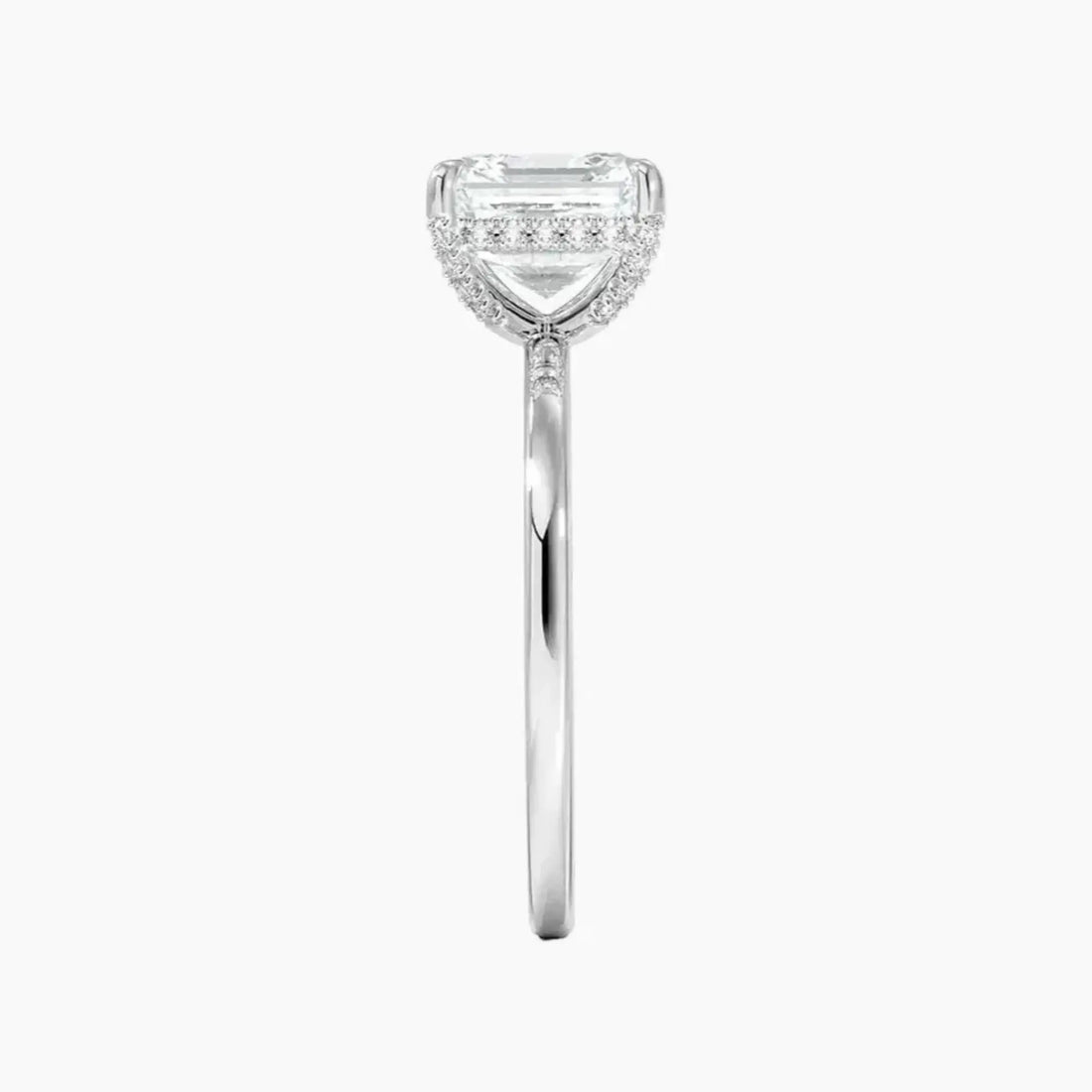 Dahlia Asscher Hidden Halo Diamond Ring Setting in 18K Rose Gold