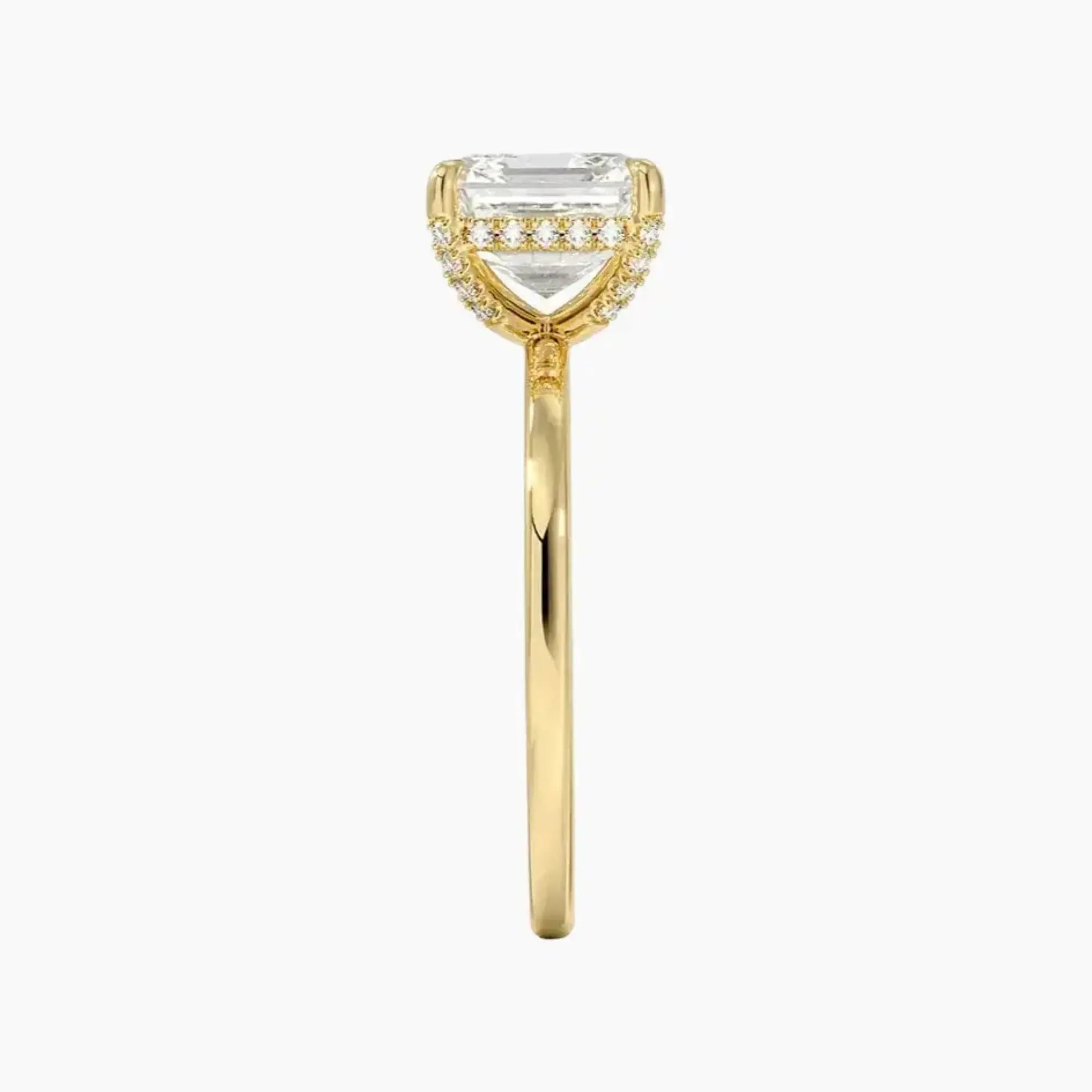 Dahlia Asscher Hidden Halo 1 Carat Lab Grown Diamond Engagement Ring in 18K Rose Gold
