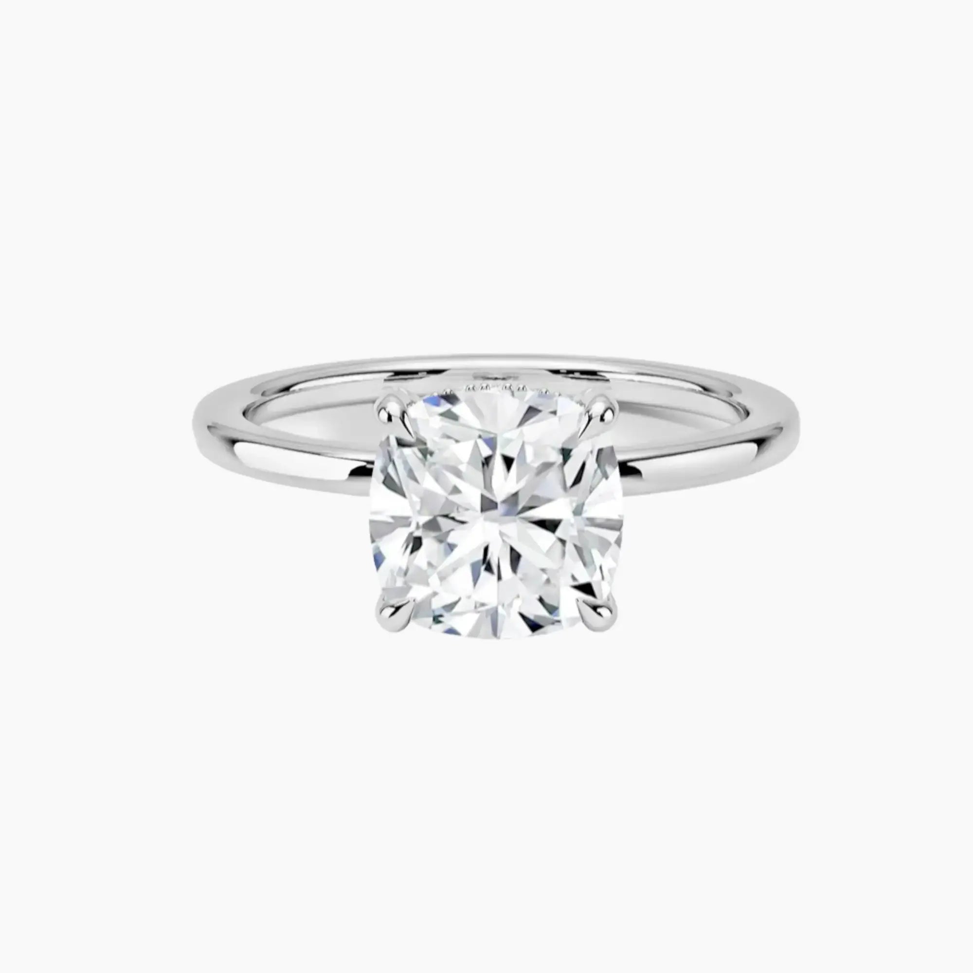 Dahlia Cushion Hidden Halo 1 Carat Lab Grown Diamond Engagement Ring in 18K Yellow Gold