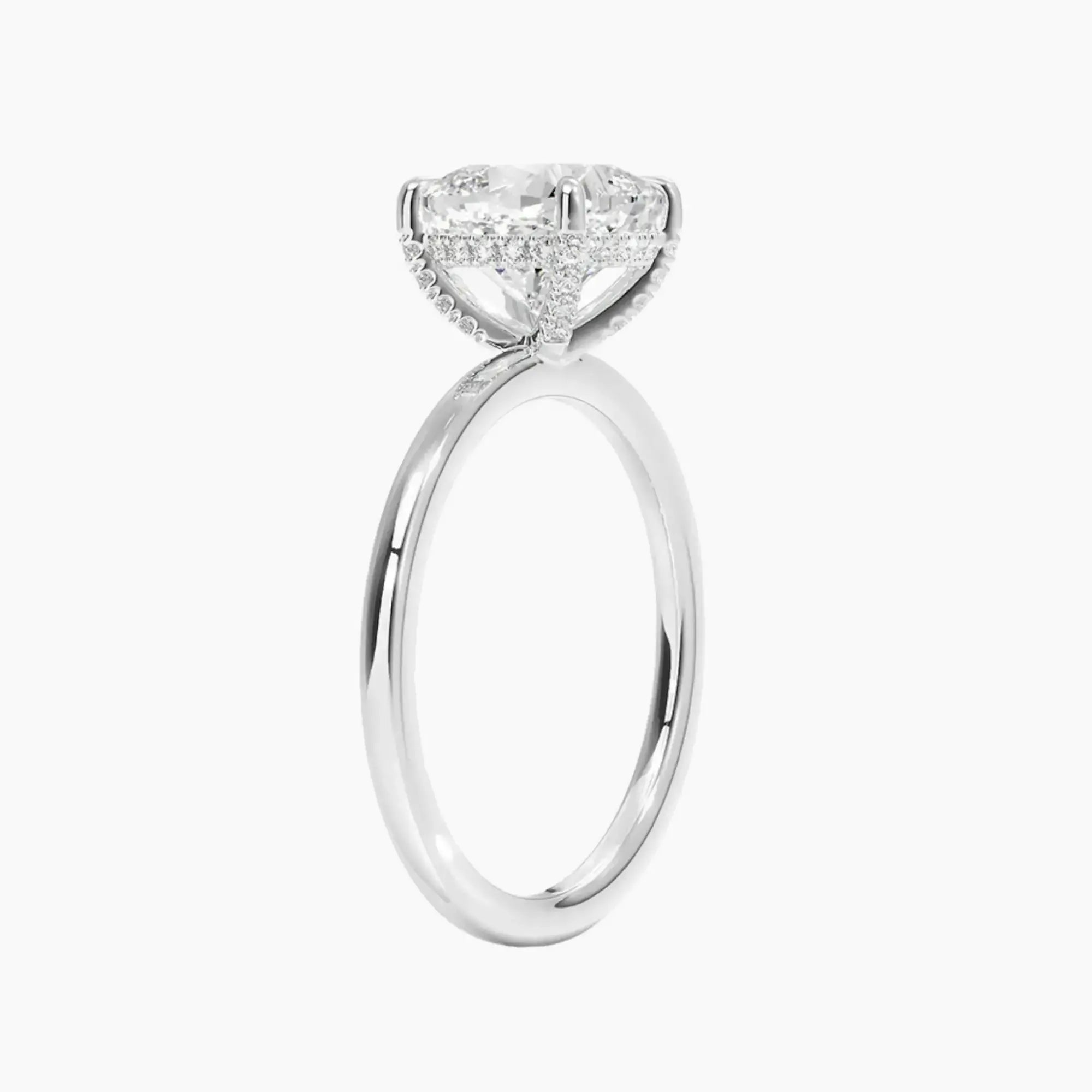 Dahlia Cushion Hidden Halo 2 Carat Lab Grown Diamond Engagement Ring in 14K Yellow Gold