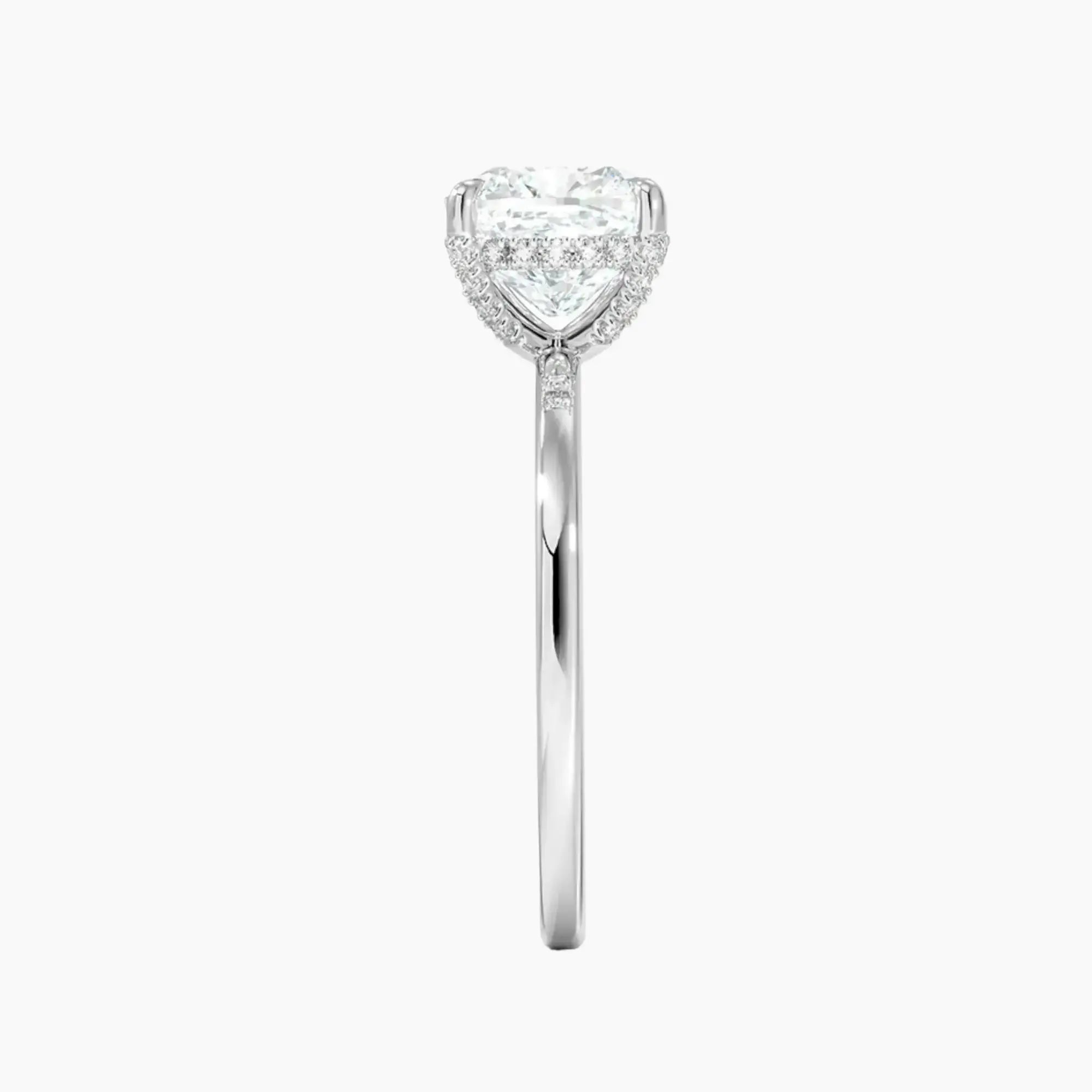 Dahlia Cushion Hidden Halo 2 Carat Lab Grown Diamond Engagement Ring in 18K Rose Gold