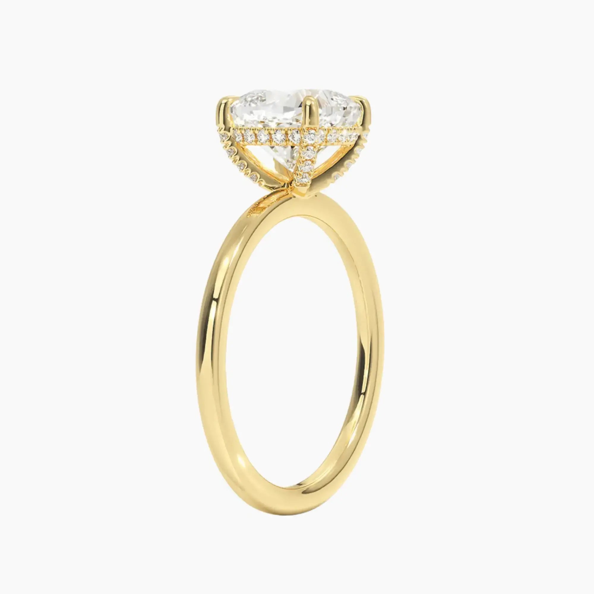 Dahlia Cushion Hidden Halo 1.5 Carat Lab Grown Diamond Engagement Ring in 18K Rose Gold