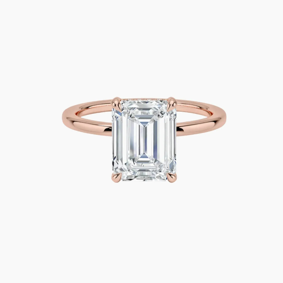 Dahlia Emerald Hidden Halo 1 Carat Lab Grown Diamond Engagement Ring in 14K Yellow Gold