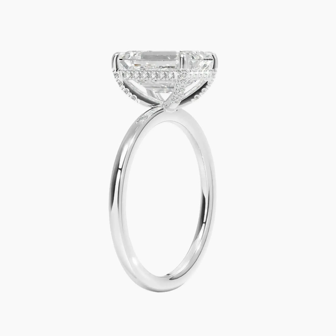 Dahlia Emerald Hidden Halo 2 Carat Lab Grown Diamond Engagement Ring in 14K Yellow Gold