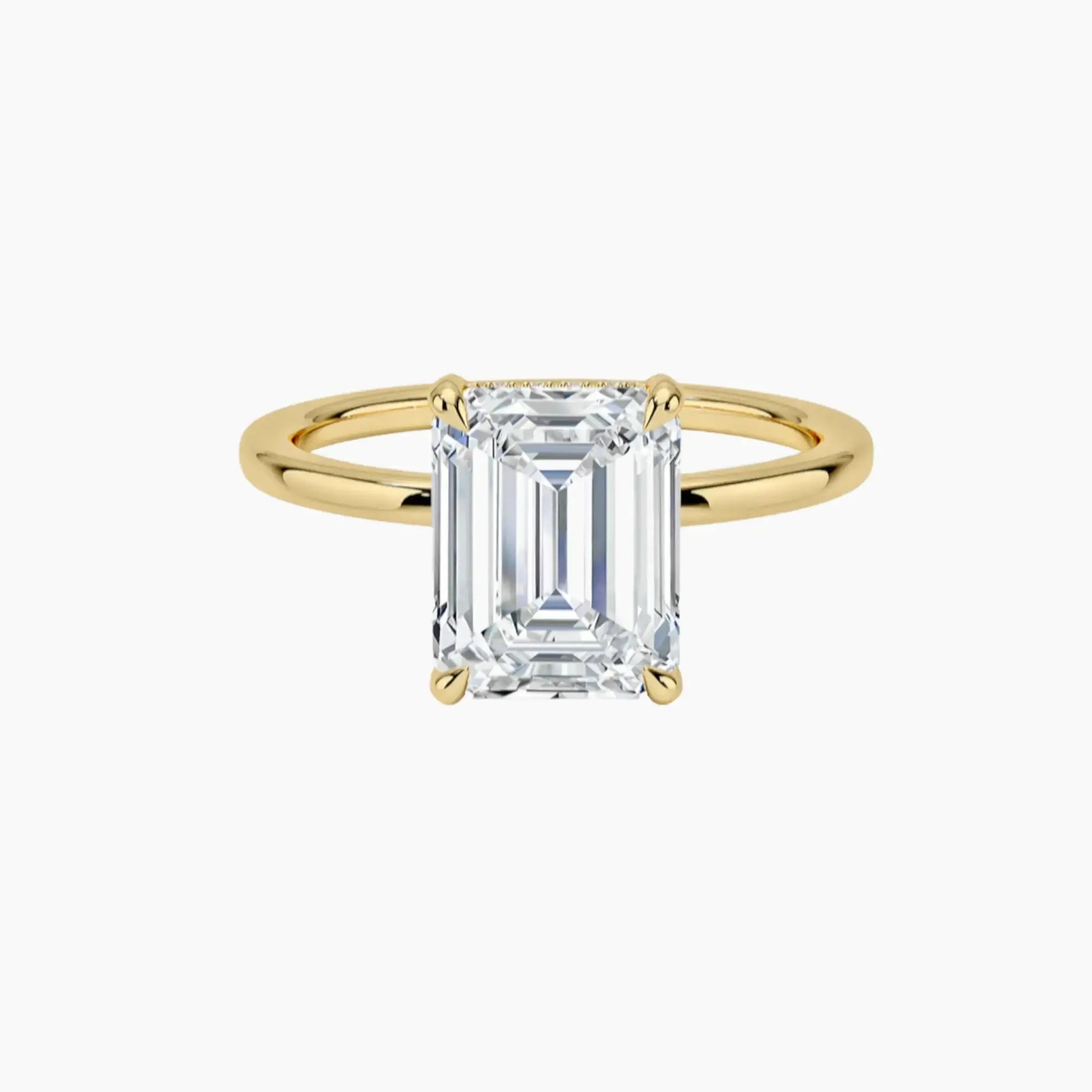Dahlia Emerald Hidden Halo 2.5 Carat Lab Grown Diamond Engagement Ring in 14K Rose Gold