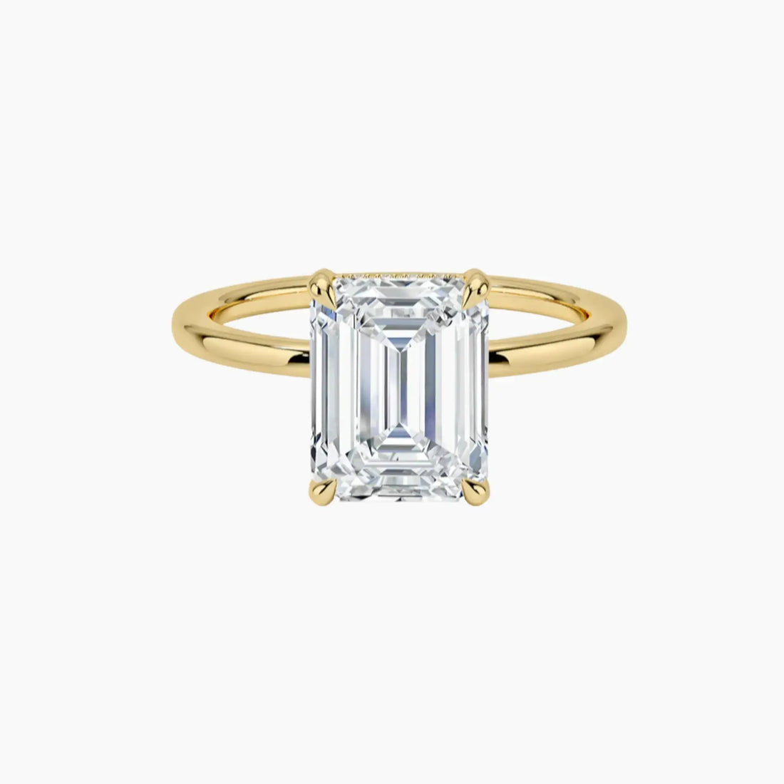 Dahlia Emerald Hidden Halo 1.5 Carat Lab Grown Diamond Engagement Ring in 18K Rose Gold