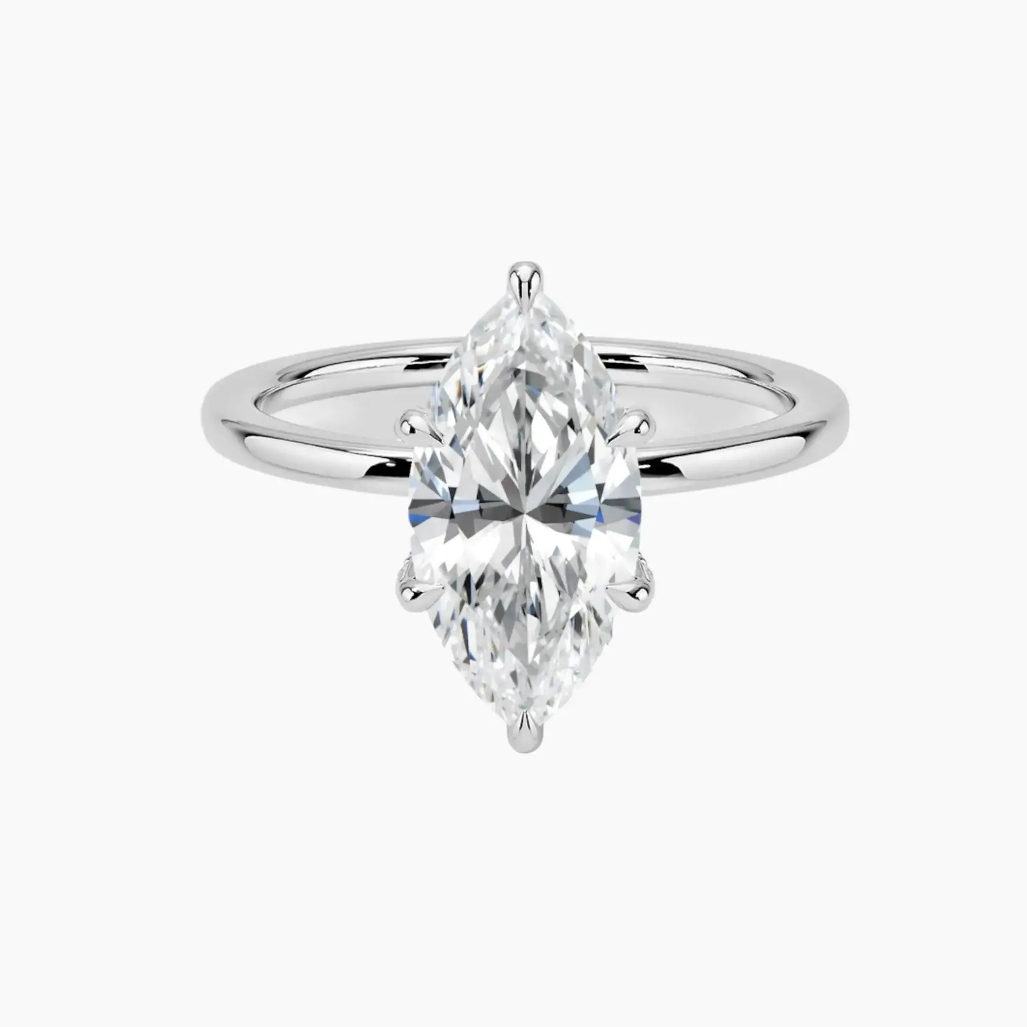 Dahlia Marquise Hidden Halo Diamond Ring Setting in 14K Rose Gold
