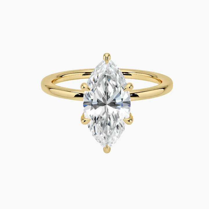 Dahlia Marquise Hidden Halo 1.5 Carat Lab Grown Diamond Engagement Ring in 14K Yellow Gold
